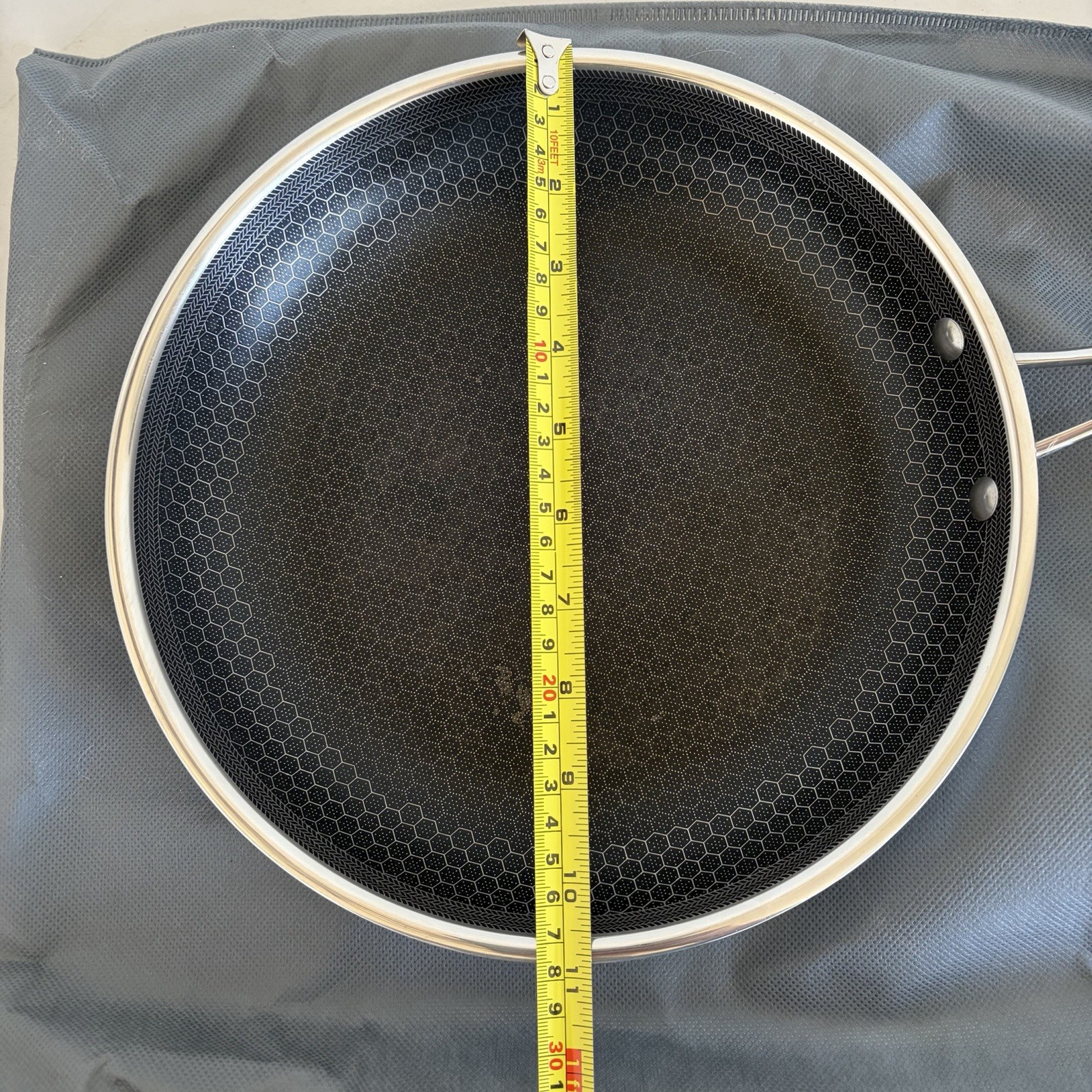 HexClad 10″ FRYING Pan NO Lid Hybrid Non-Stick -Used Good Condition