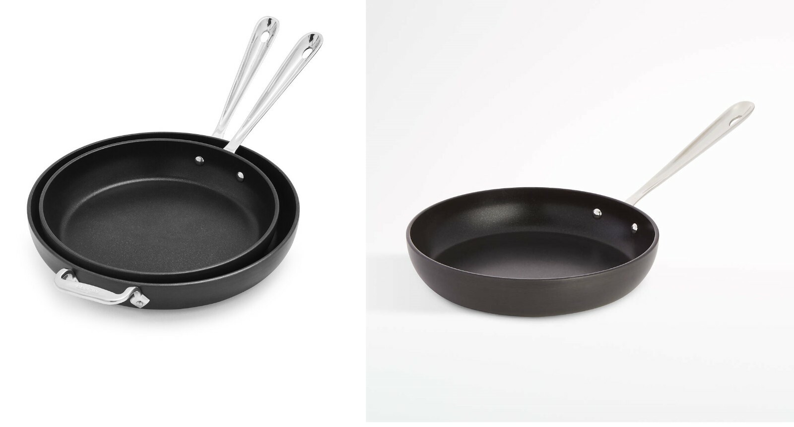 (2) All-Clad HA1 Hard Anodized Nonstick PFOA Free 8″, 10″ & 12″ Open fry pan