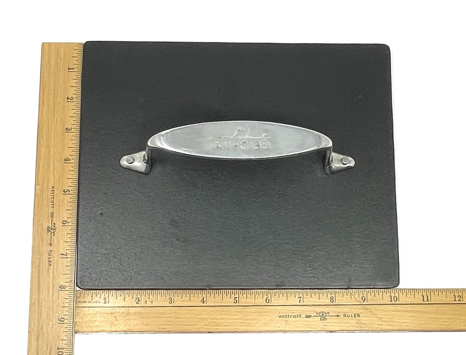 ALL CLAD PRESS Cast Iron Burger/Panini Press 10 x 8 Stainless Handle