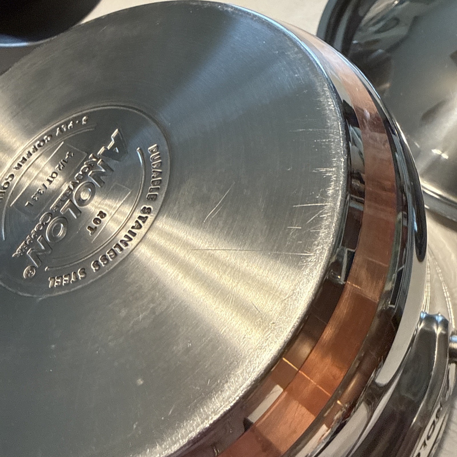 Anolon Nouvelle Copper Stainless Steel 3-Ply Copper Core Base Cookware 6 Pieces
