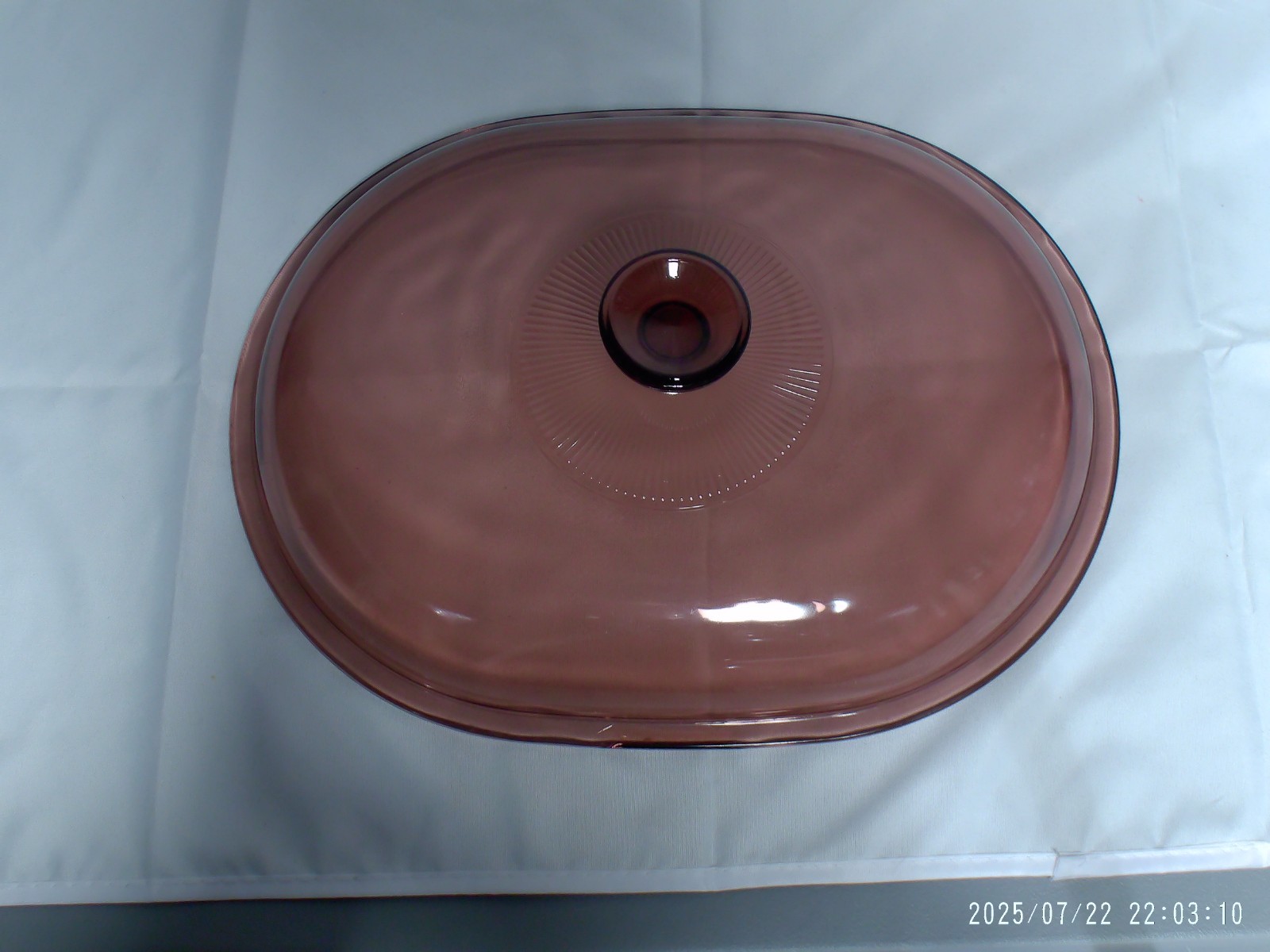 “Pre-Owned” Pyrex Cranberry Ribbed V-34-C Replacement Roaster Lid 12-5/8″x9-5/8″
