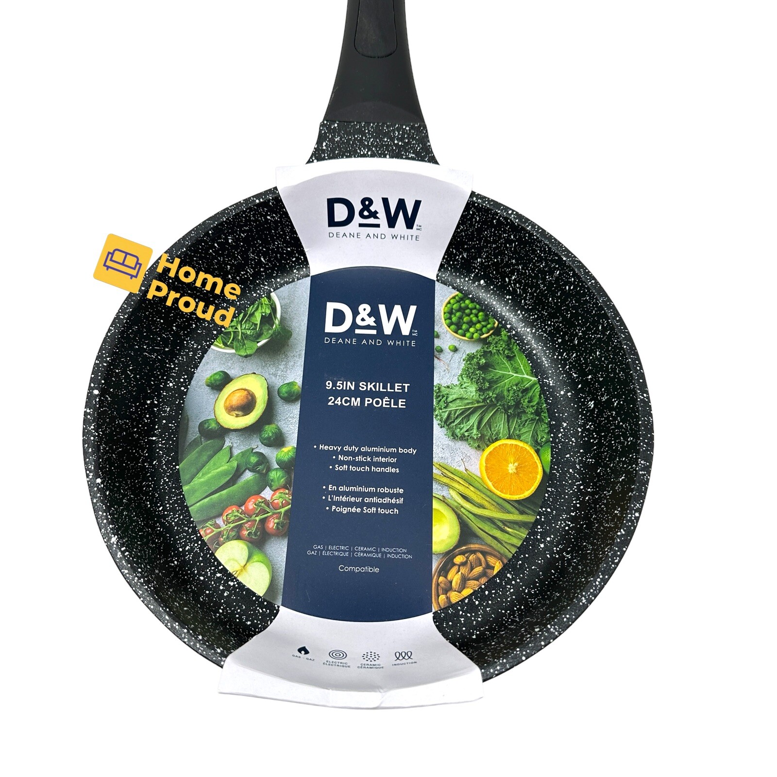 D&W Frying Pan Nonstick Skillet 9.5 inch Restaurant Quality Cookware Deane&White