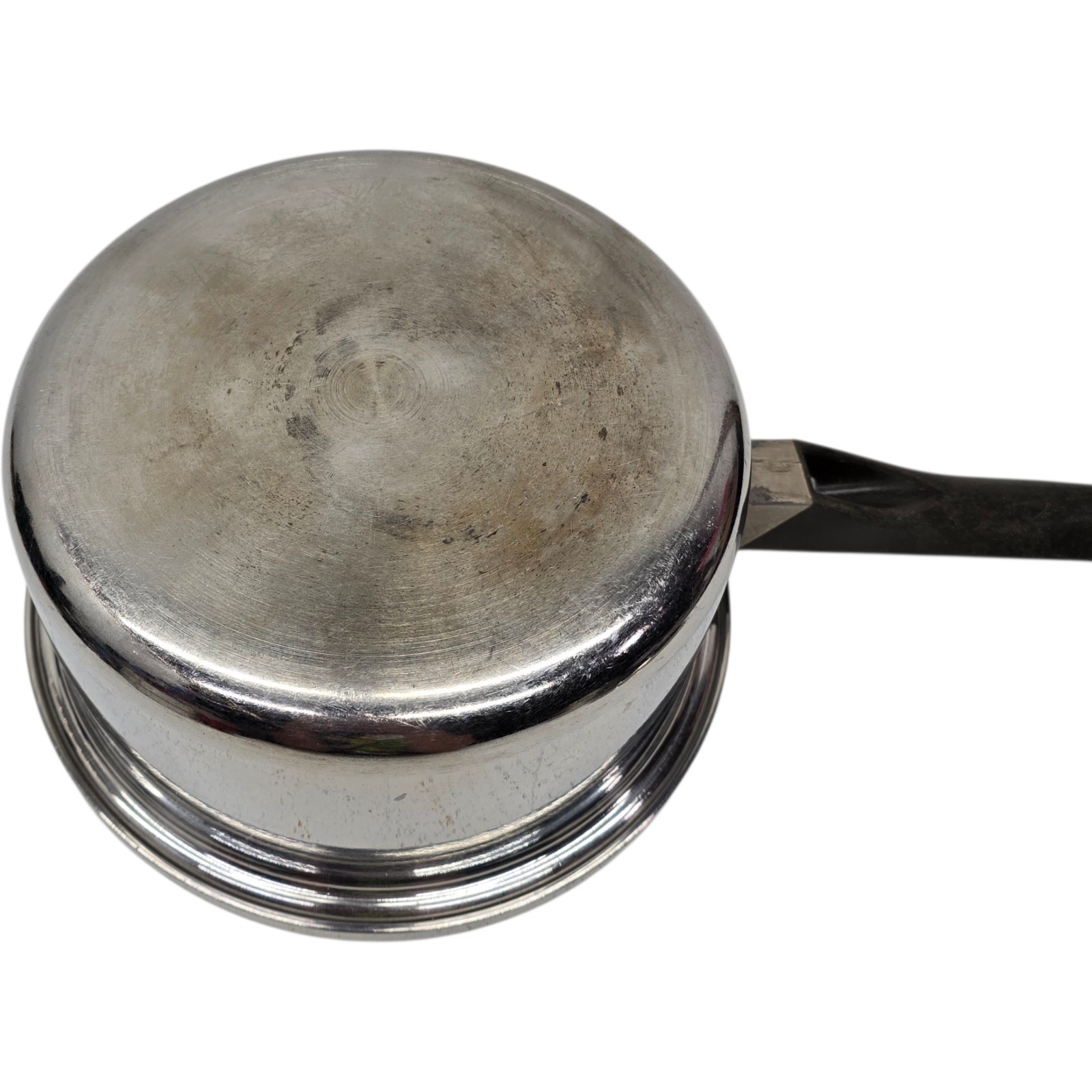 Amway Queen USA 8″ Saucepan Pot 3-Ply 18/8 Stainless Steel Handle Hook Lid