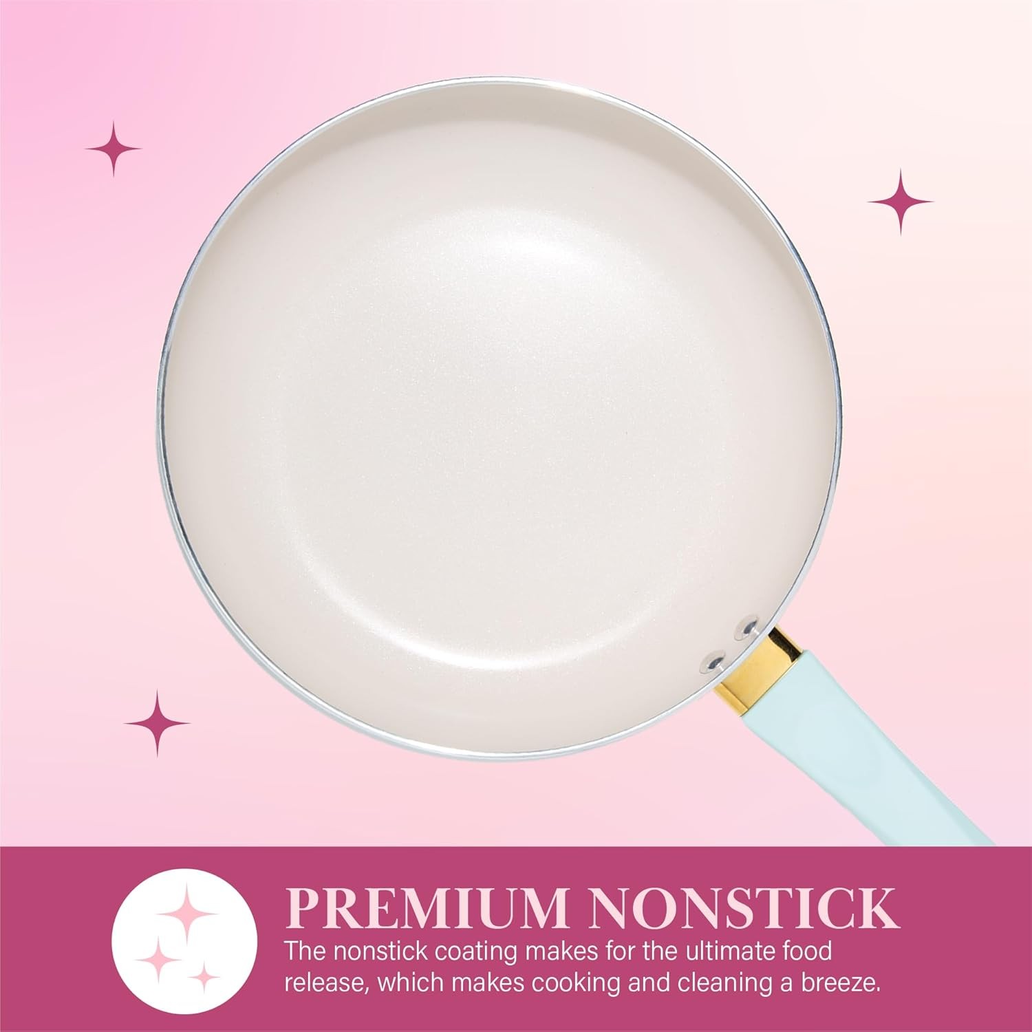 Paris Hilton Epic Nonstick Pots and Pans Set, Multi-layer Nonstick Coating, Temp