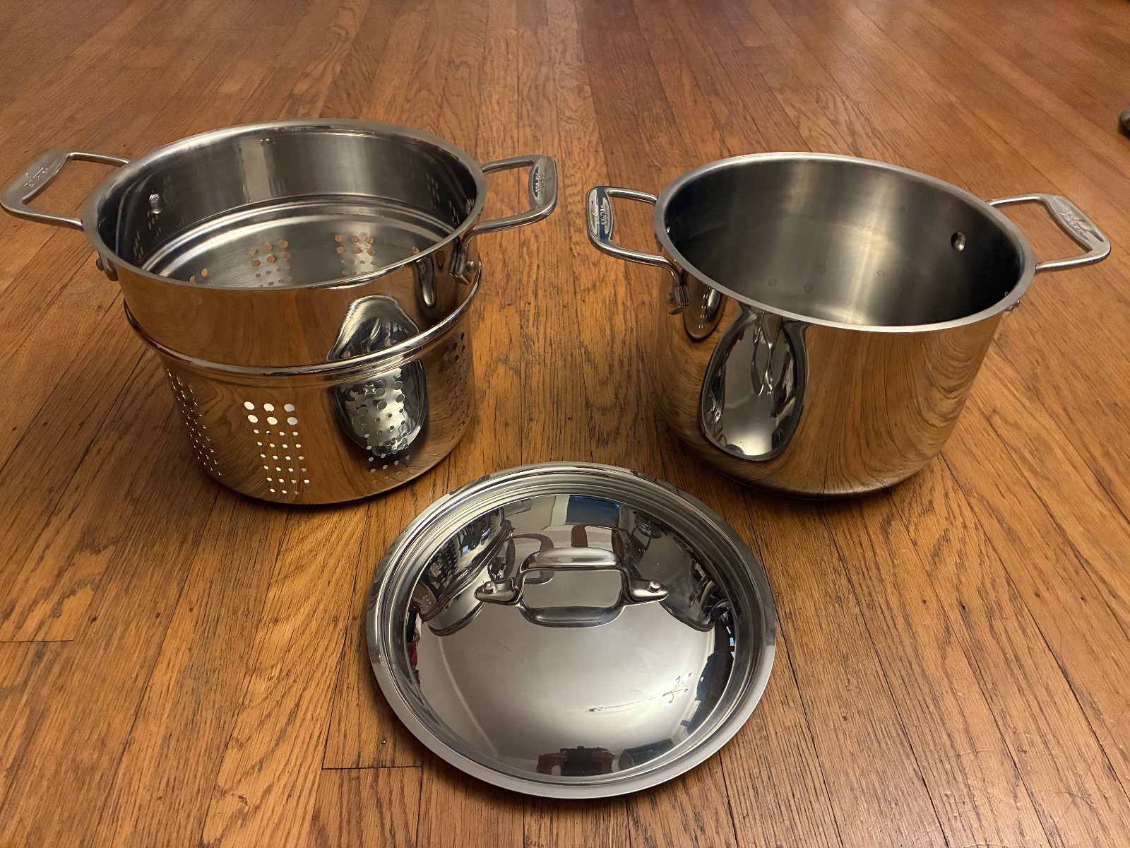 All-Clad 6Qt Stainless Steel Pasta Pot and Insert Cookware With Lid