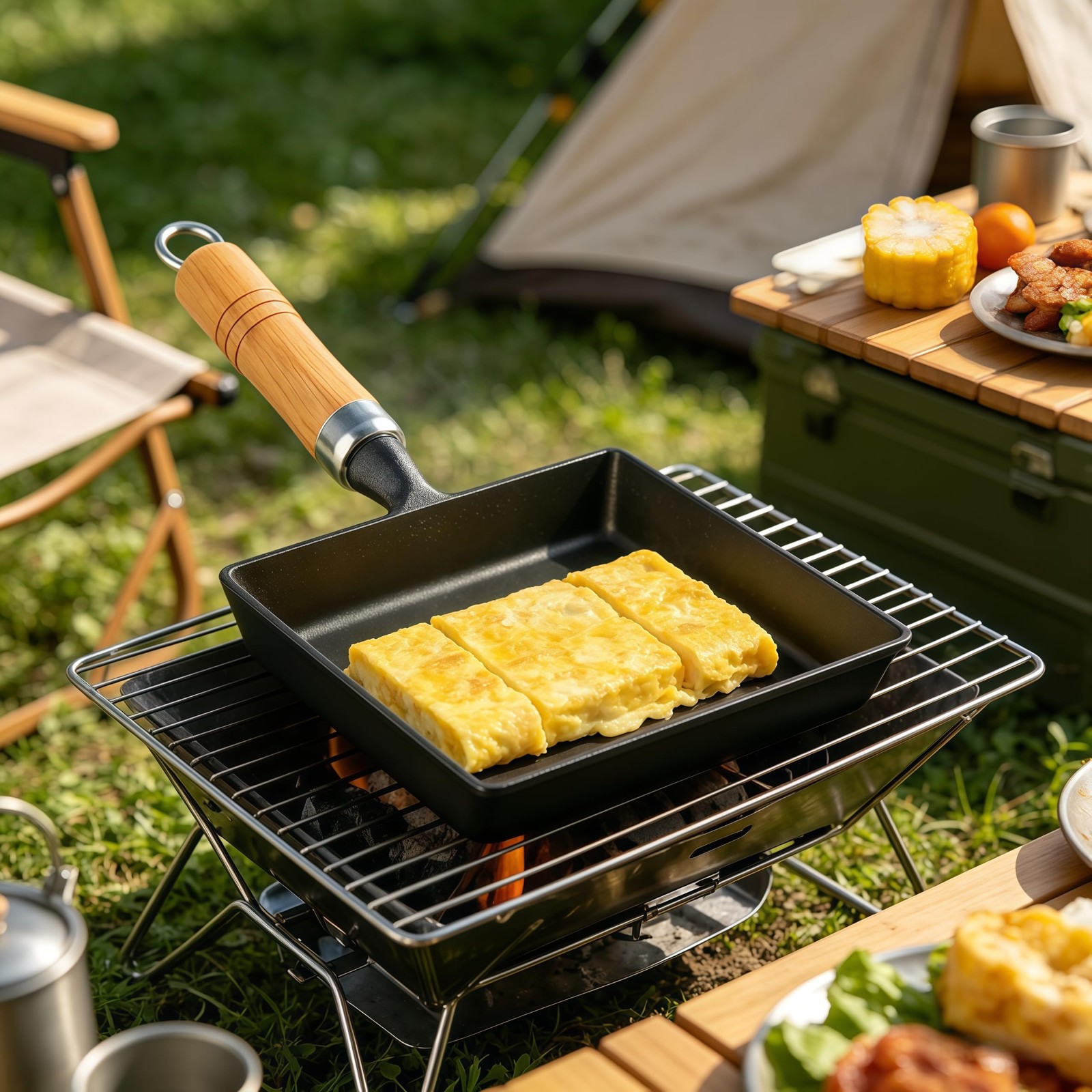 Tamagoyaki Pan, Cast Iron Japanese Rolled Omelette Pan, Tamago Pan for Breakf…