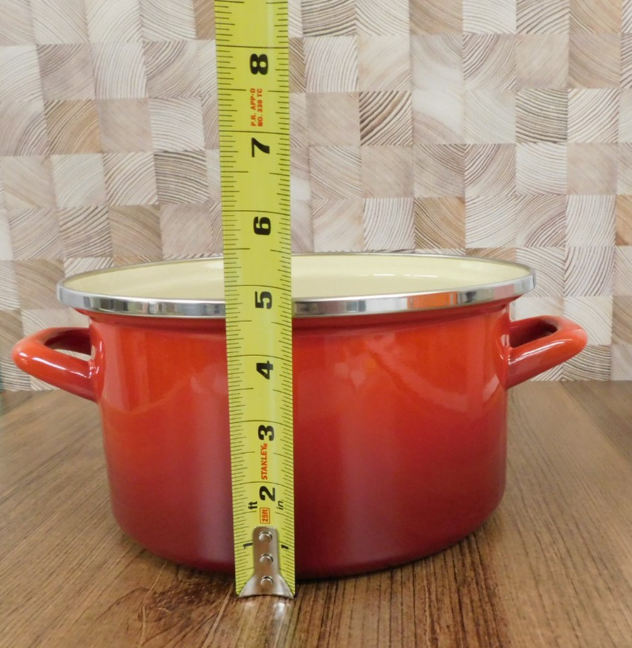 Le Creuset Enameled Steel 3.8 Quart Petite Stockpot, Cerise – New