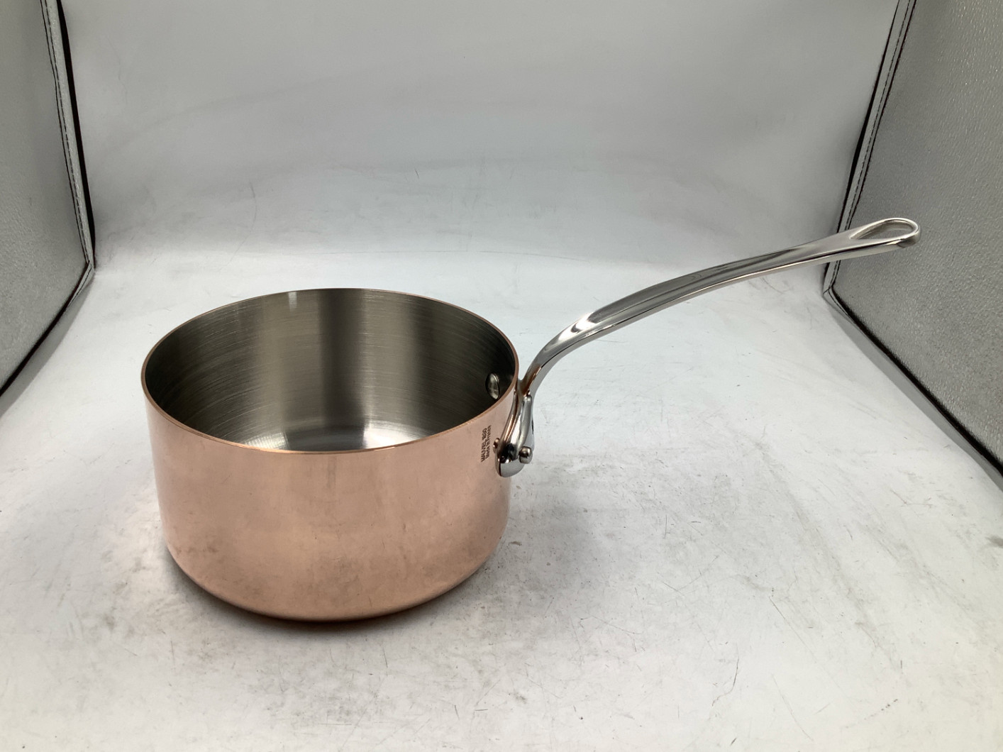 Mauviel M’Heritage 150 S Polished Copper & Stainless Steel Sauce Pan. 1.9 Qt