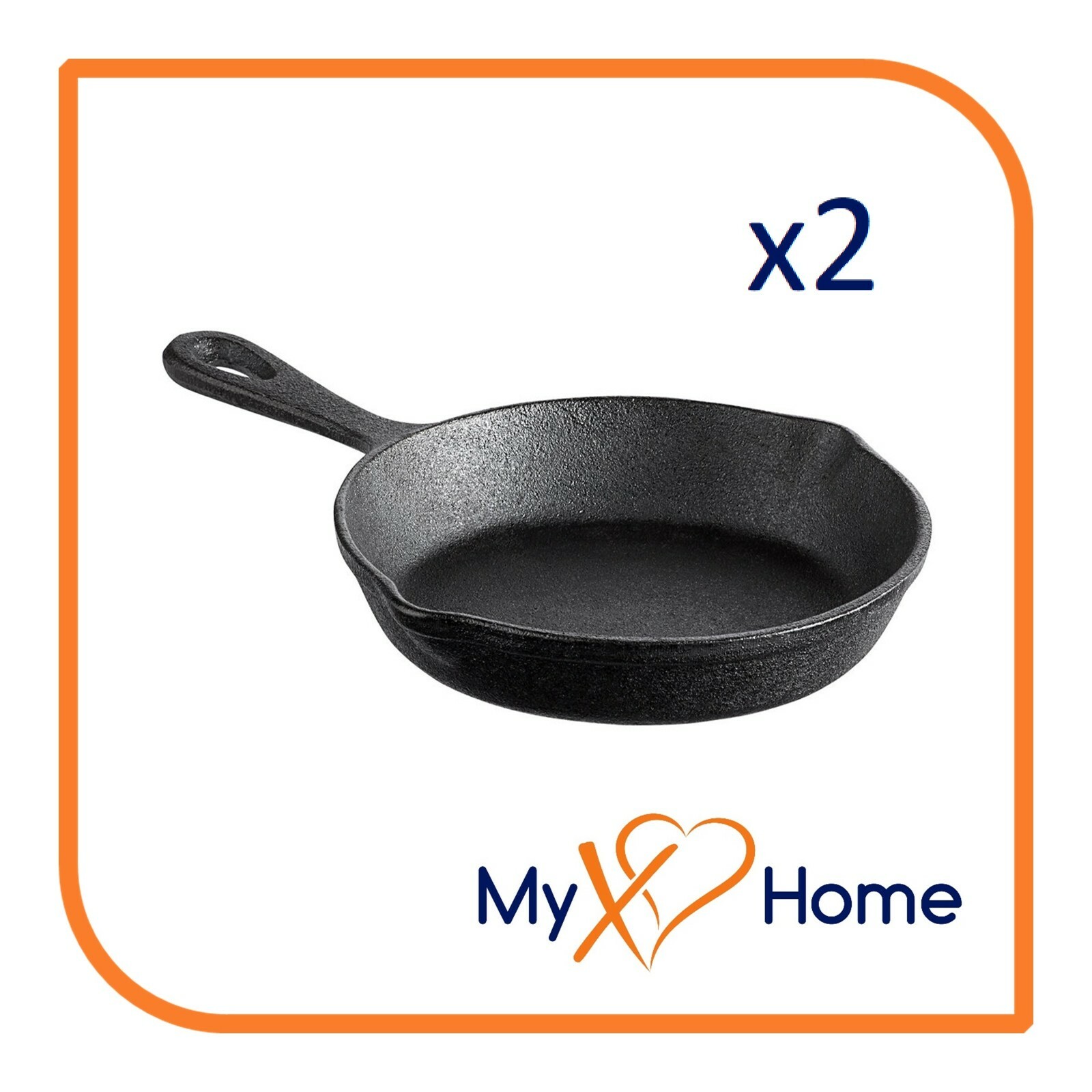 6 1/2″ Pre-Seasoned Mini Cast Iron Skillet (2 Skillets) by MyXOHome