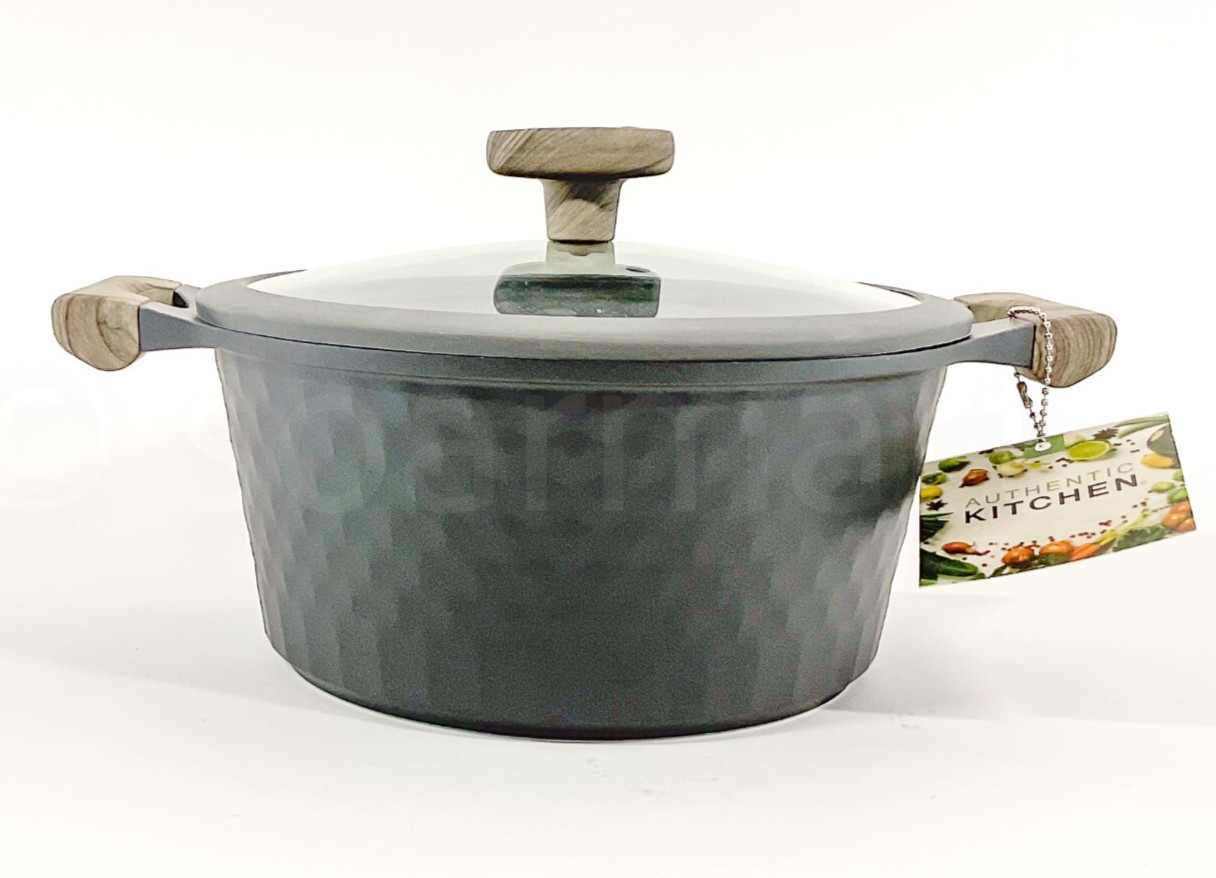 Authentic kitchen 4.5-qt Casserole Pot Gray Non-Stick 9.5 inches Cookware New