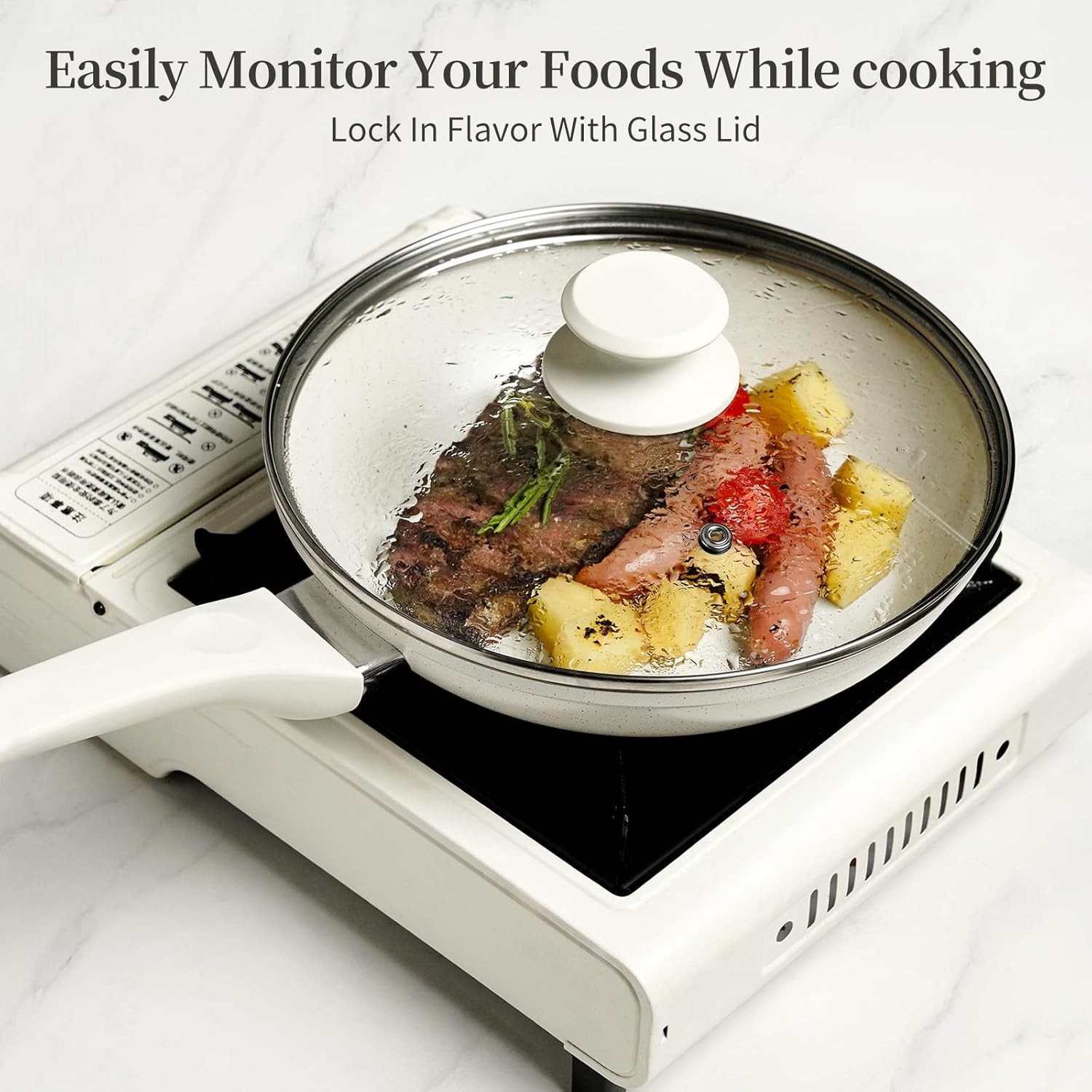Ceramic Frying Pan Set with Lids – Non Stick Frying Pan with Lids