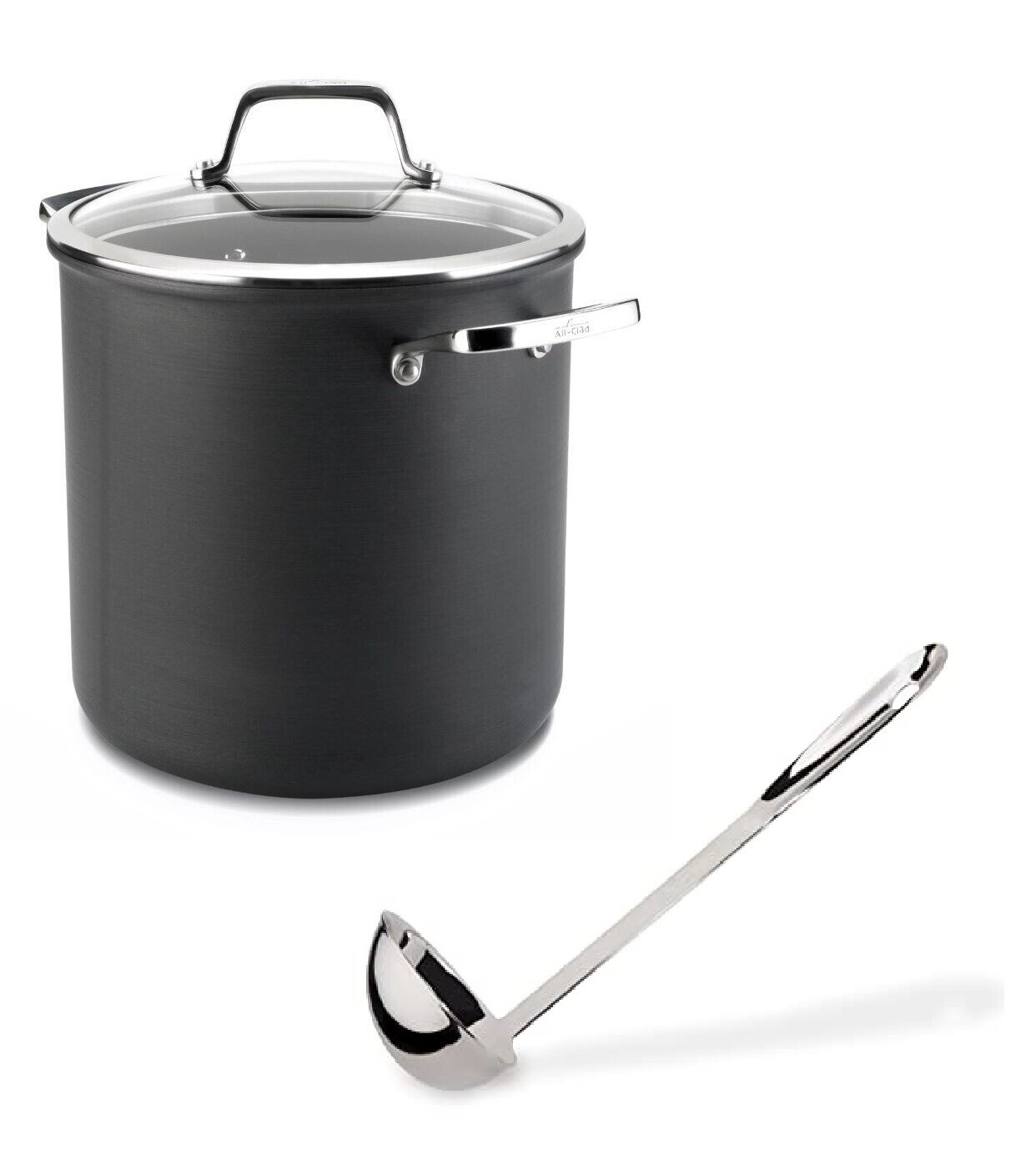 All-Clad B3 Hard Anodized Induction Aluminum 8-Quart Stock Pot & 14in Ladle