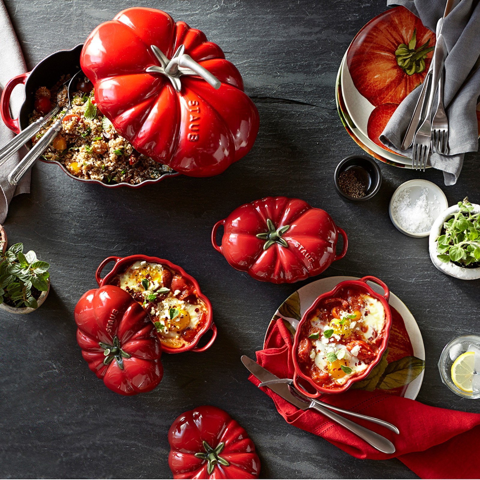 Staub Enameled Cast Iron Tomato Cocotte, 3-Qt.