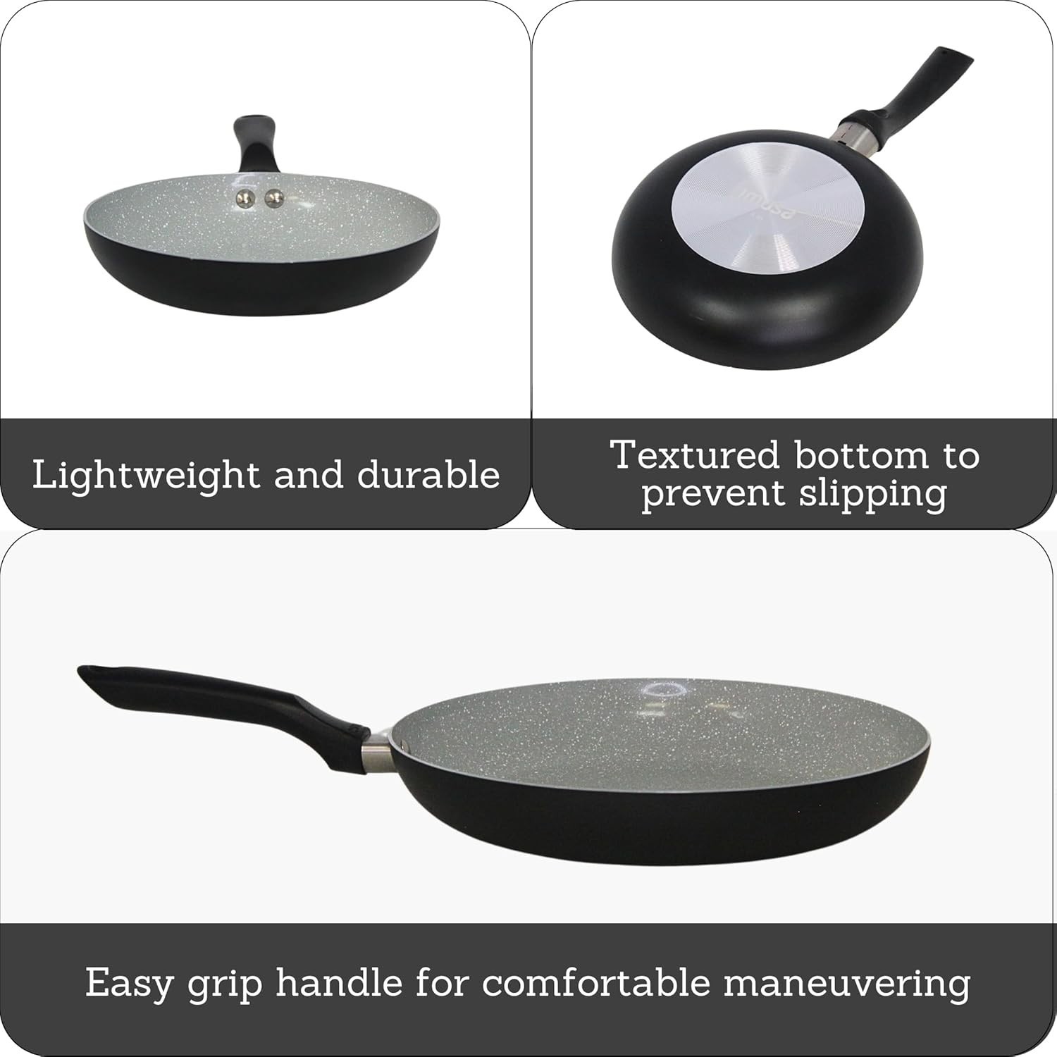 9.5-Inch Premier Ceramic Nonstick Fry Pan with Cool Touch Handle – Matte Black