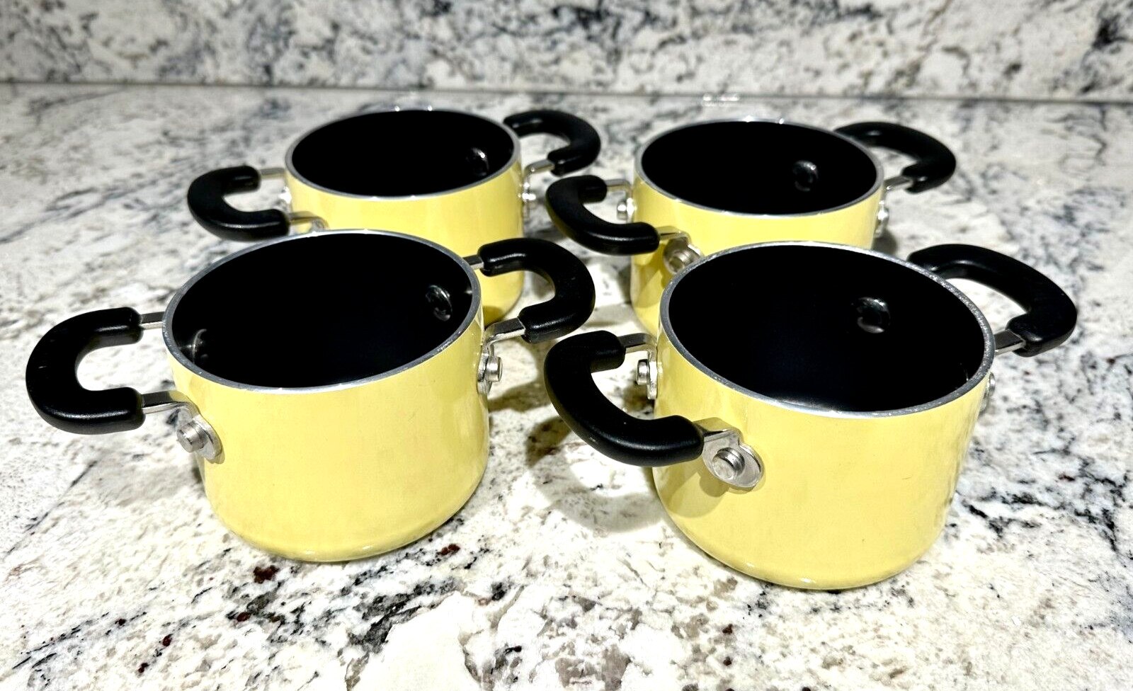 COOK’S ESSENTIALS 5/8 QT Hard Anodized Non Stick Mini Pot Set of 4 Small Pots