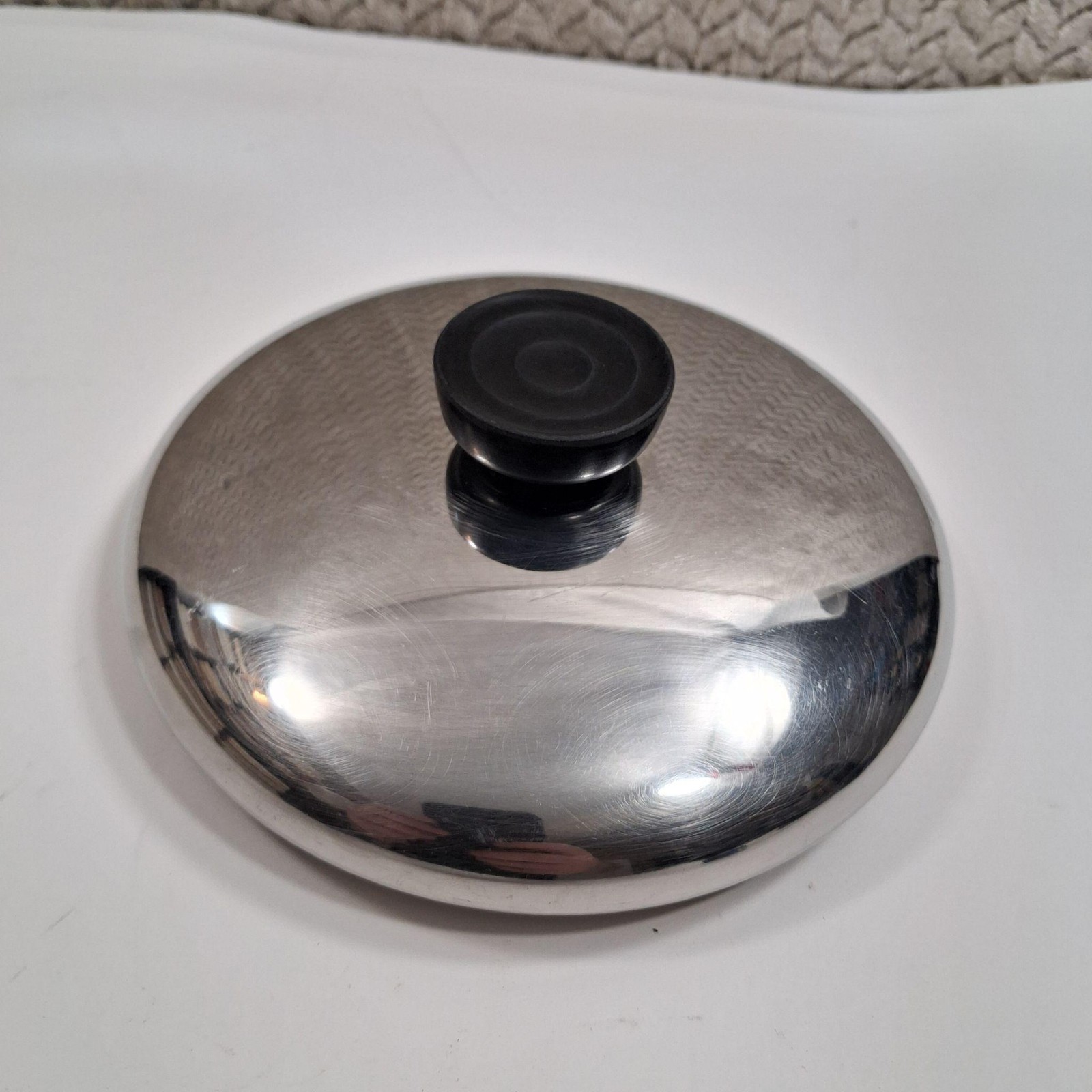 Stainless Steel Saucepan Lid 7 In Silver With Insulated Handle Fits Pot Cooktop