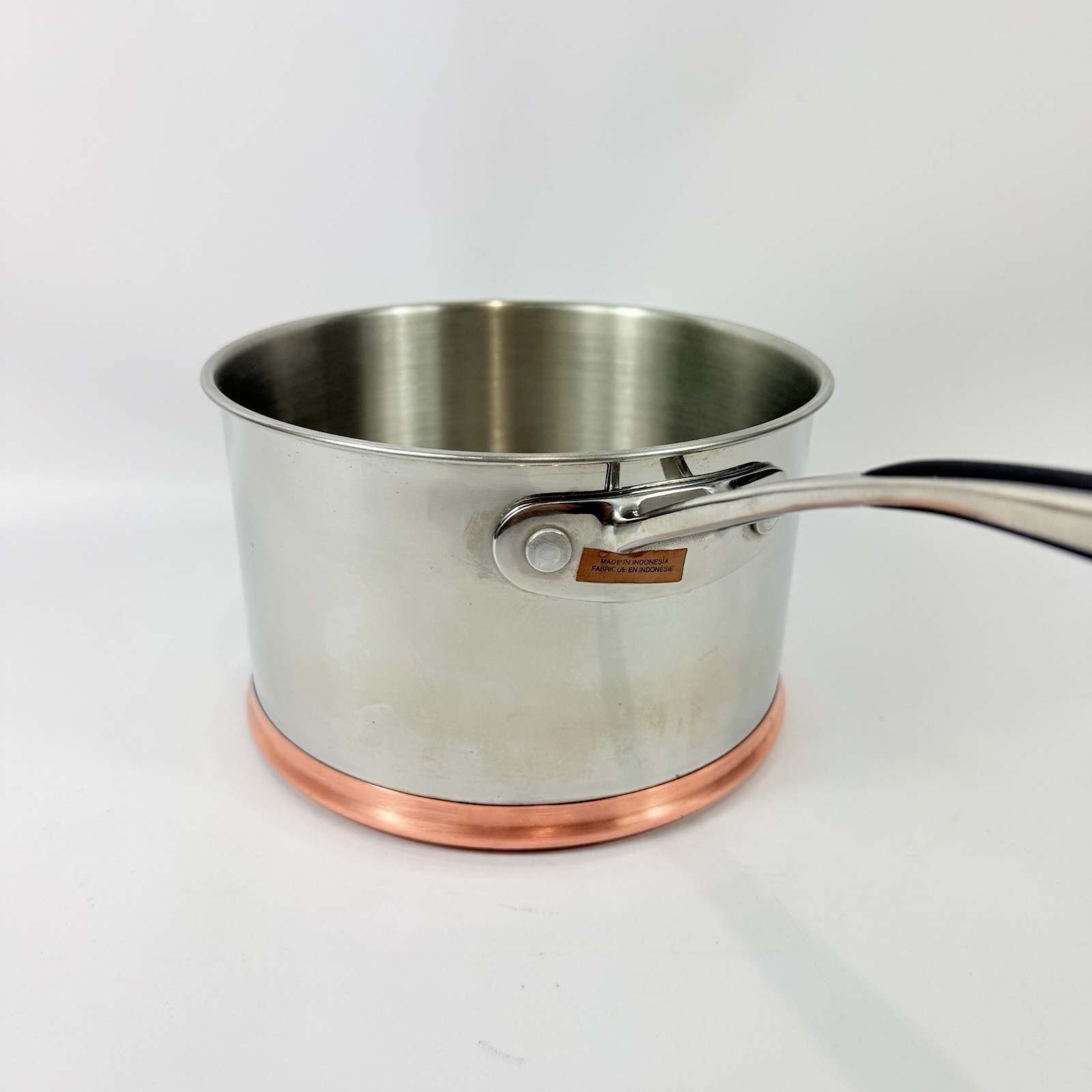RK Real Kitchen Copper Bottom Large Stock Pot 7 x 4.5 Inches Stainless NO LID EX