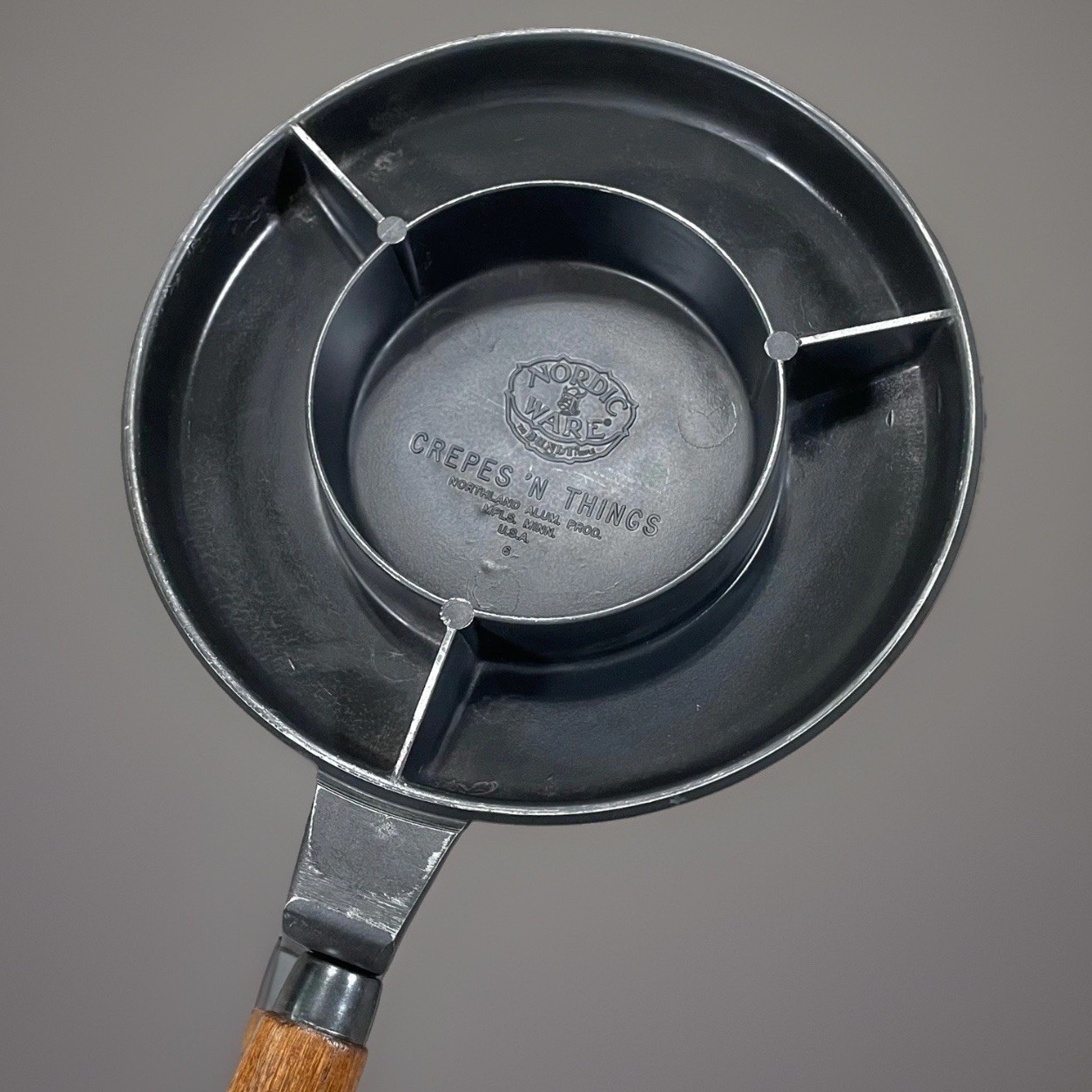 Vintage Nordic Ware Crepes ‘N Things Pan Cast Aluminum Wood Handle Made in USA