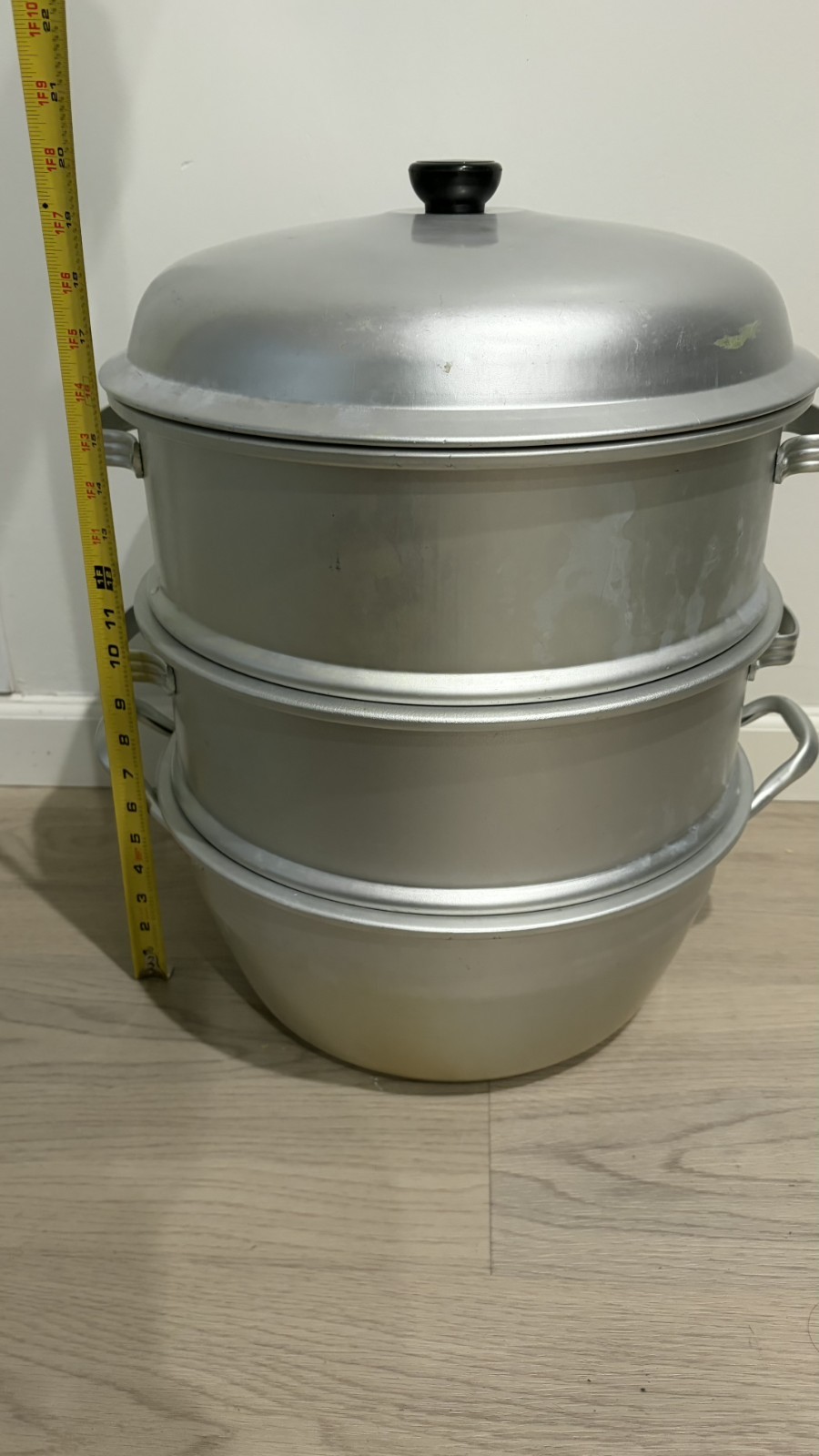 14-inch Aluminum Steamer Set Three-Tiered (Commercial Sized)