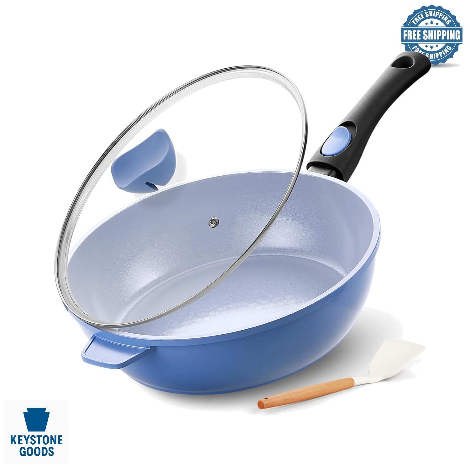 11-Inch Nonstick Ceramic Frying Pan with Detachable Handle & Lid – 4Qt, Versa…
