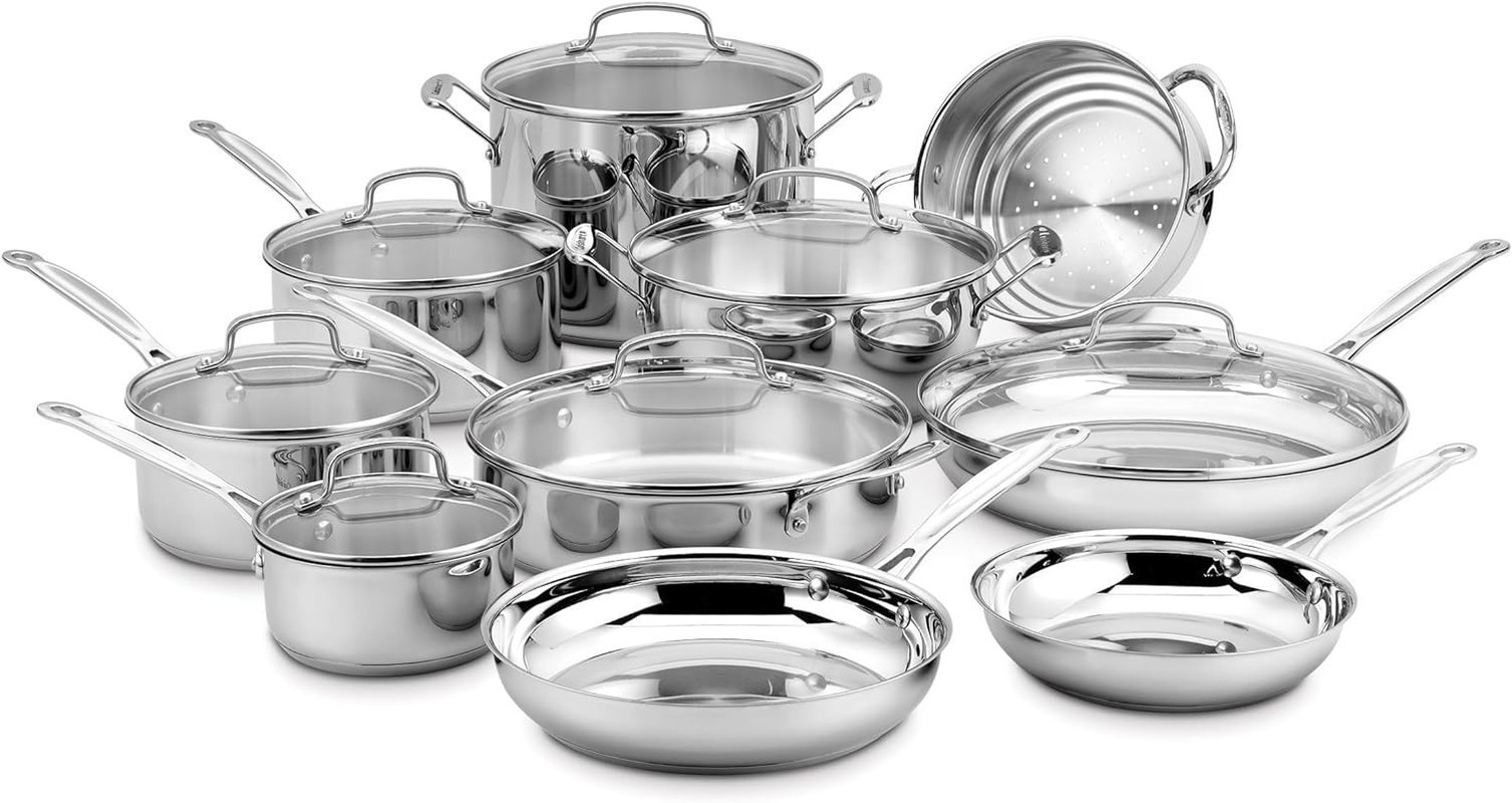 Cuisinart 17-Piece Stainless Steel Cookware Set, Chef’S Classic Steel Collection