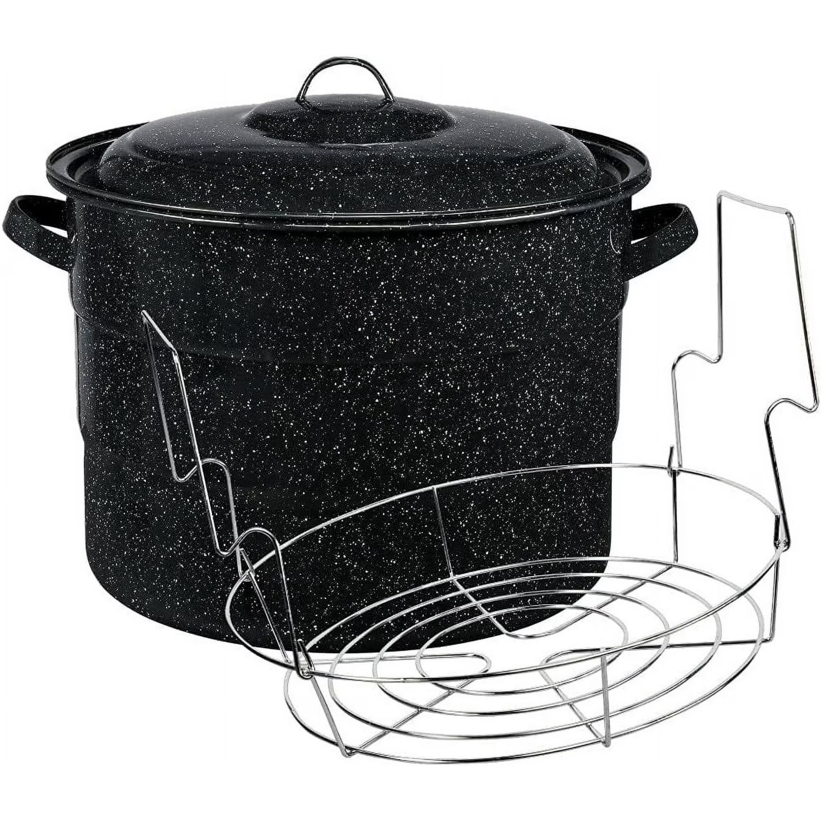 Granite Ware 21.5 Quart Water Bath Canner with Rack, Enamel Canning Pot for Jam