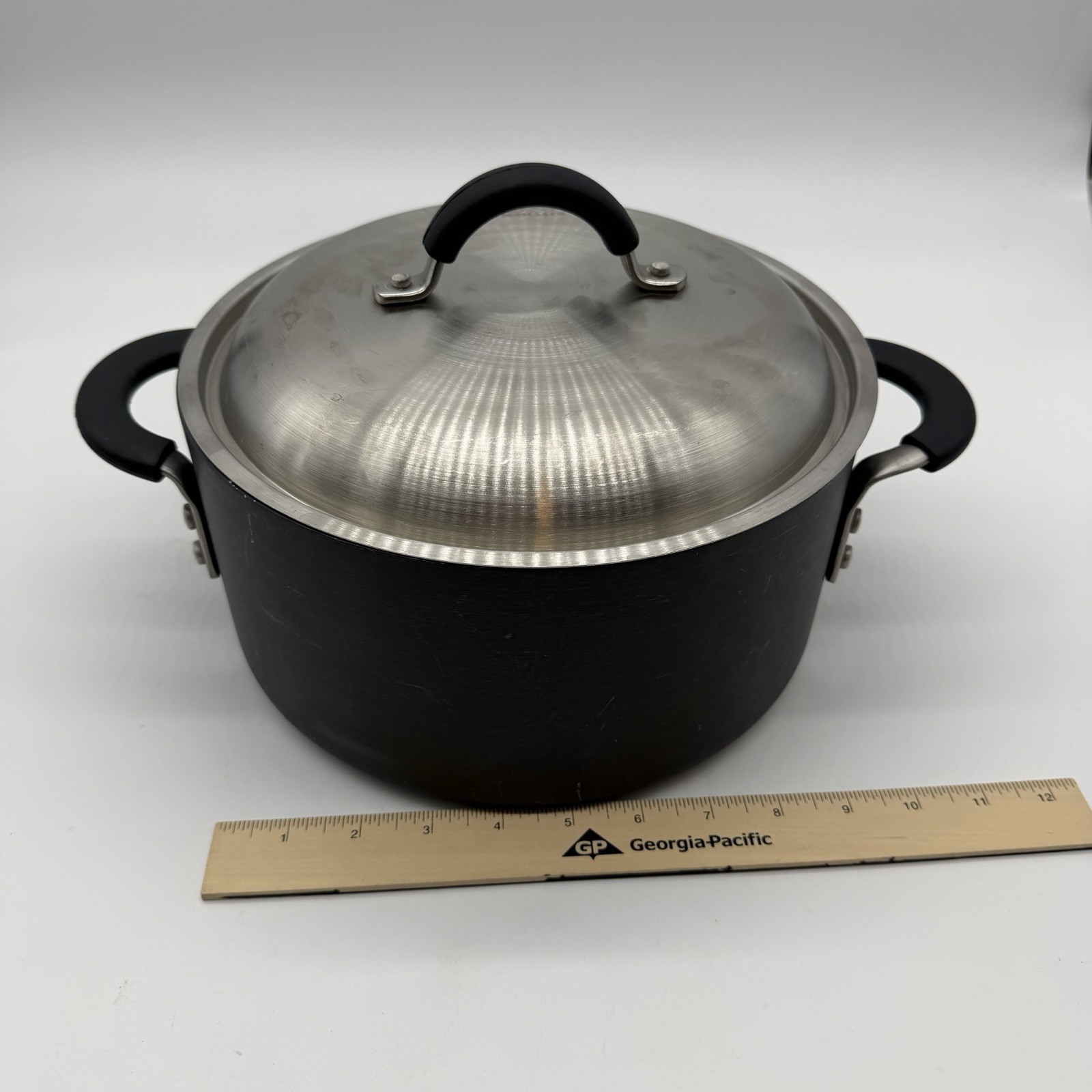 Calphalon 6 Qt Hard Anodized Covered Stock Pot w/ Lid Model 8786 Made in USA
