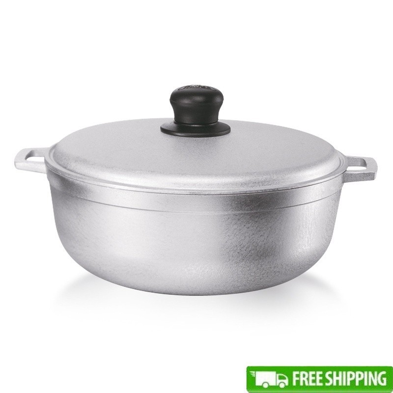 3.7Qt Cast Aluminum Caldero Oven Safe Cooking Pot W/ Lid Heat Distribution New