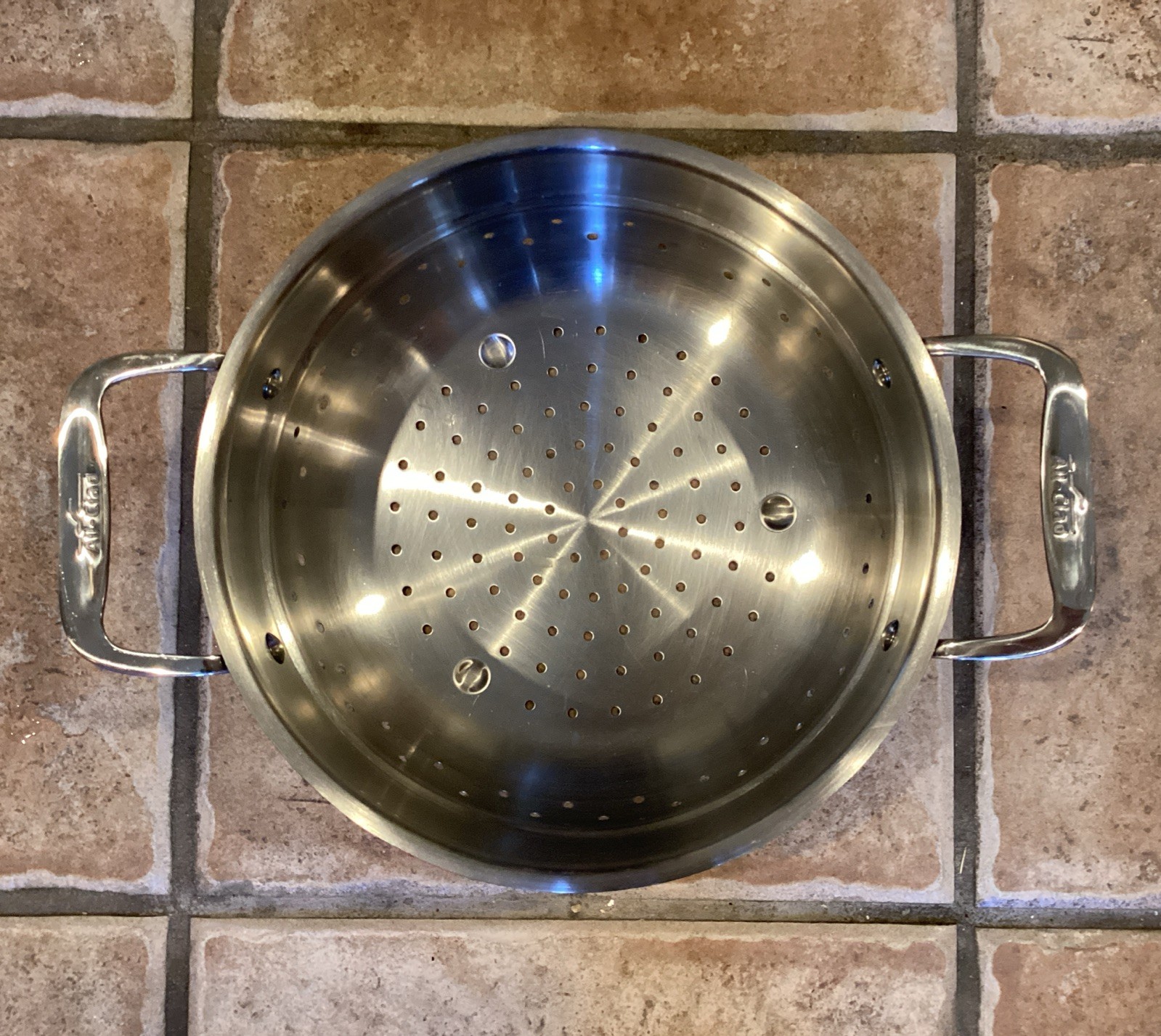 ALL CLAD 10” X 4.5” PASTA STRAINER STEAMER COLANDER STAINLESS STEEL USA