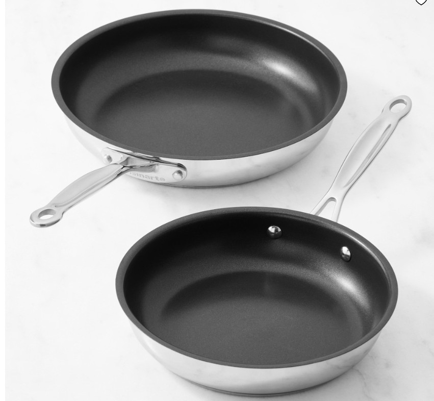 Cuisinart Chef’s Classic Stainless-Steel Nonstick Fry Pan, Set of 2