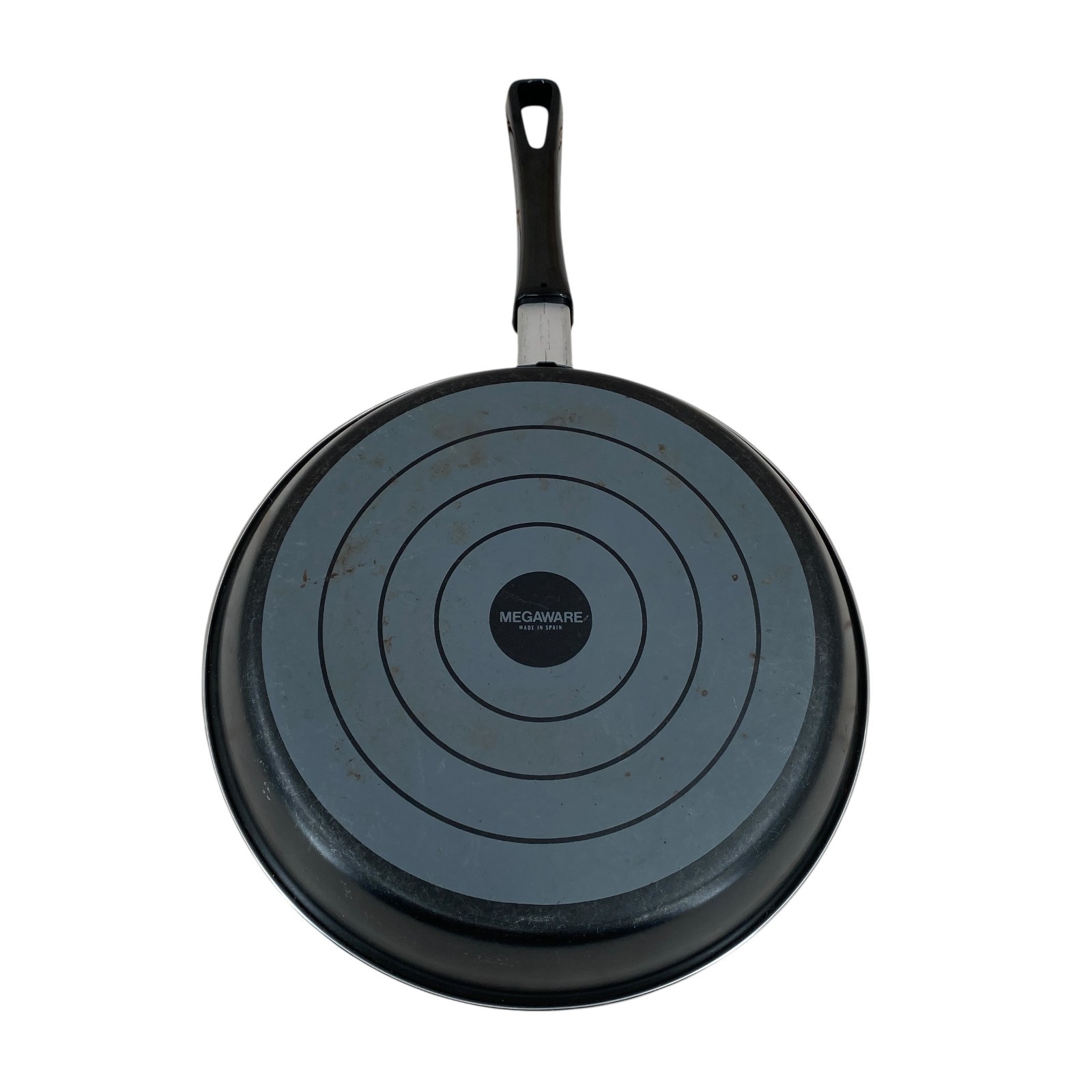 Megaware Nonstick 11.5″ Fry Pan Skillet Black Handle Made in Spain EUC Vintage