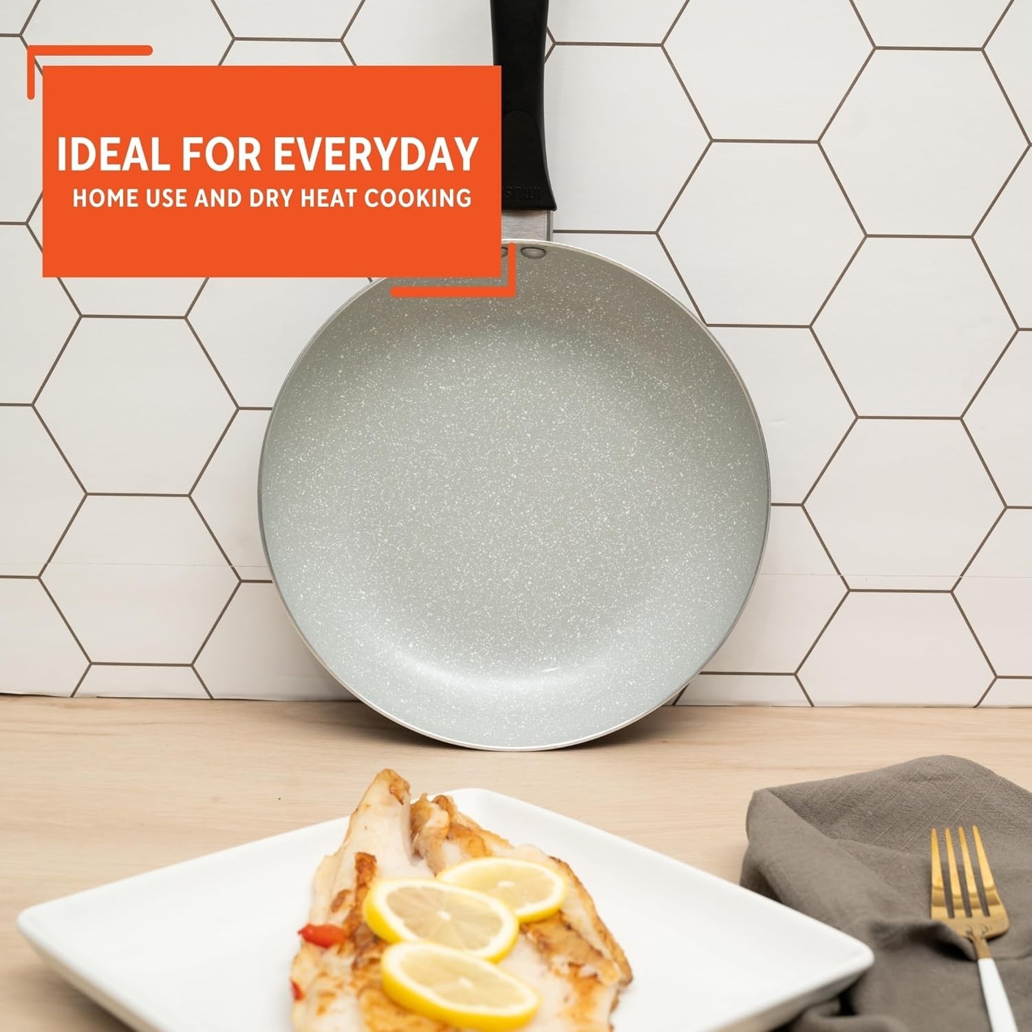 9.5-Inch Premier Ceramic Nonstick Fry Pan with Cool Touch Handle – Matte Black