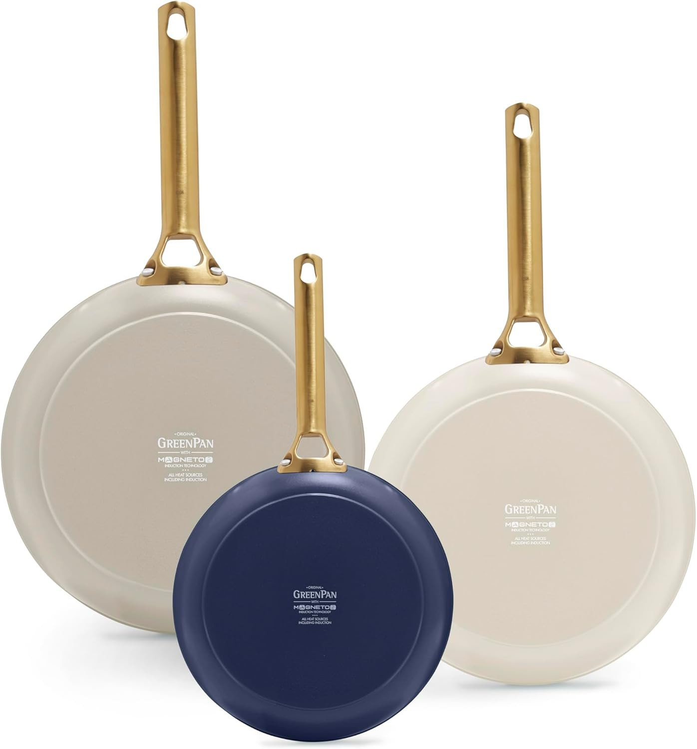 Multi-Color Frying Pan Set – 3 Skillets, Induction Compatible, Nonstick