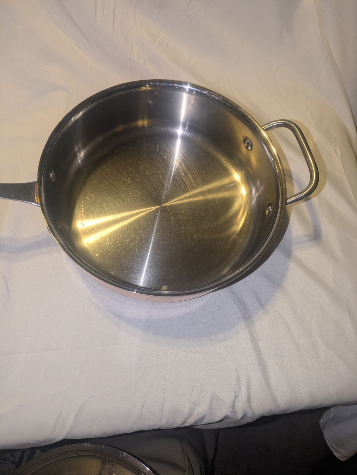 CUISINART COPPER BOTTOM SAUTE SKILLET PAN & LID COVER CTP333-24HT