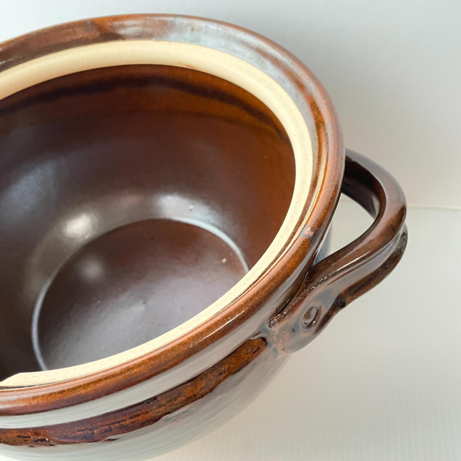 Japanese DONABE Clay Pot IGA ware AMEYU TOBI 3.2L Brown Glazed Stew Rice Pot