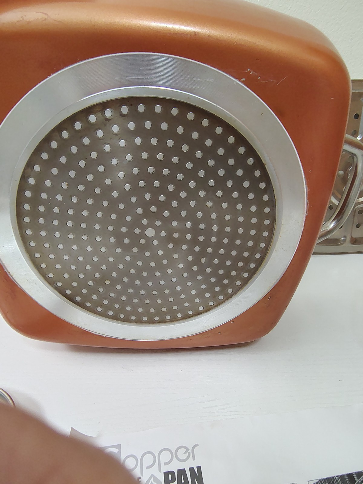 Copper Chef 9.5×9.5″ Inch Square Casserole Pan. 3.5″ Deep. w/lid, basket.