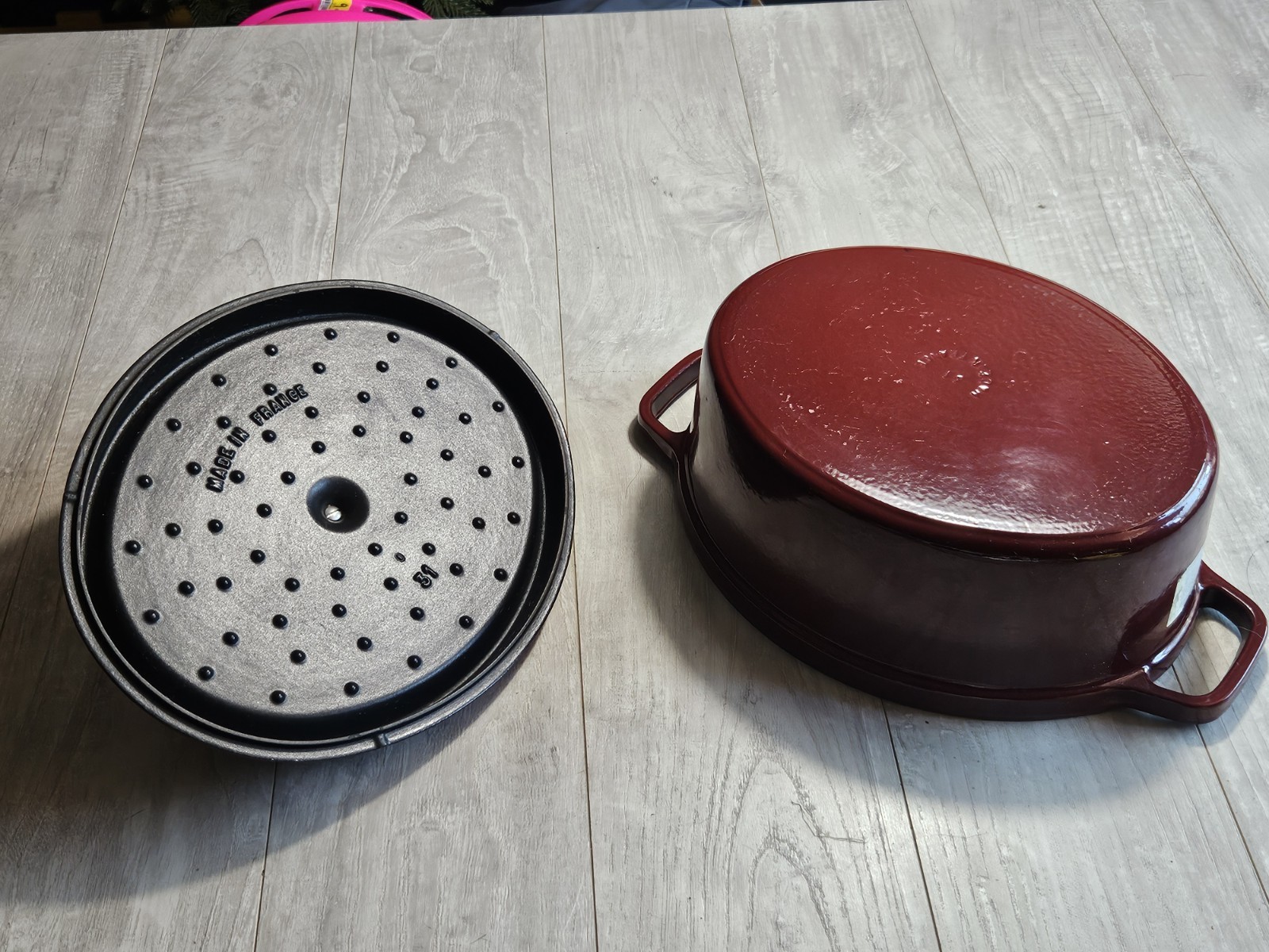 💥STAUB ENAMELED CAST IRON LA COCOTTE DUTCH OVEN 5.75 QT MAROON EXCELLENT