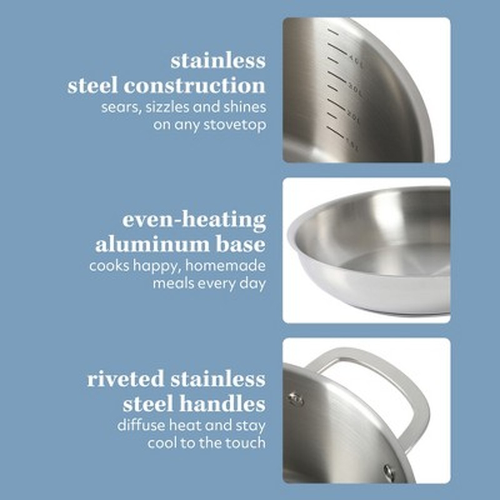 Sur La Table 10 Piece Stainless Steel Pots and Pans Cookware Set