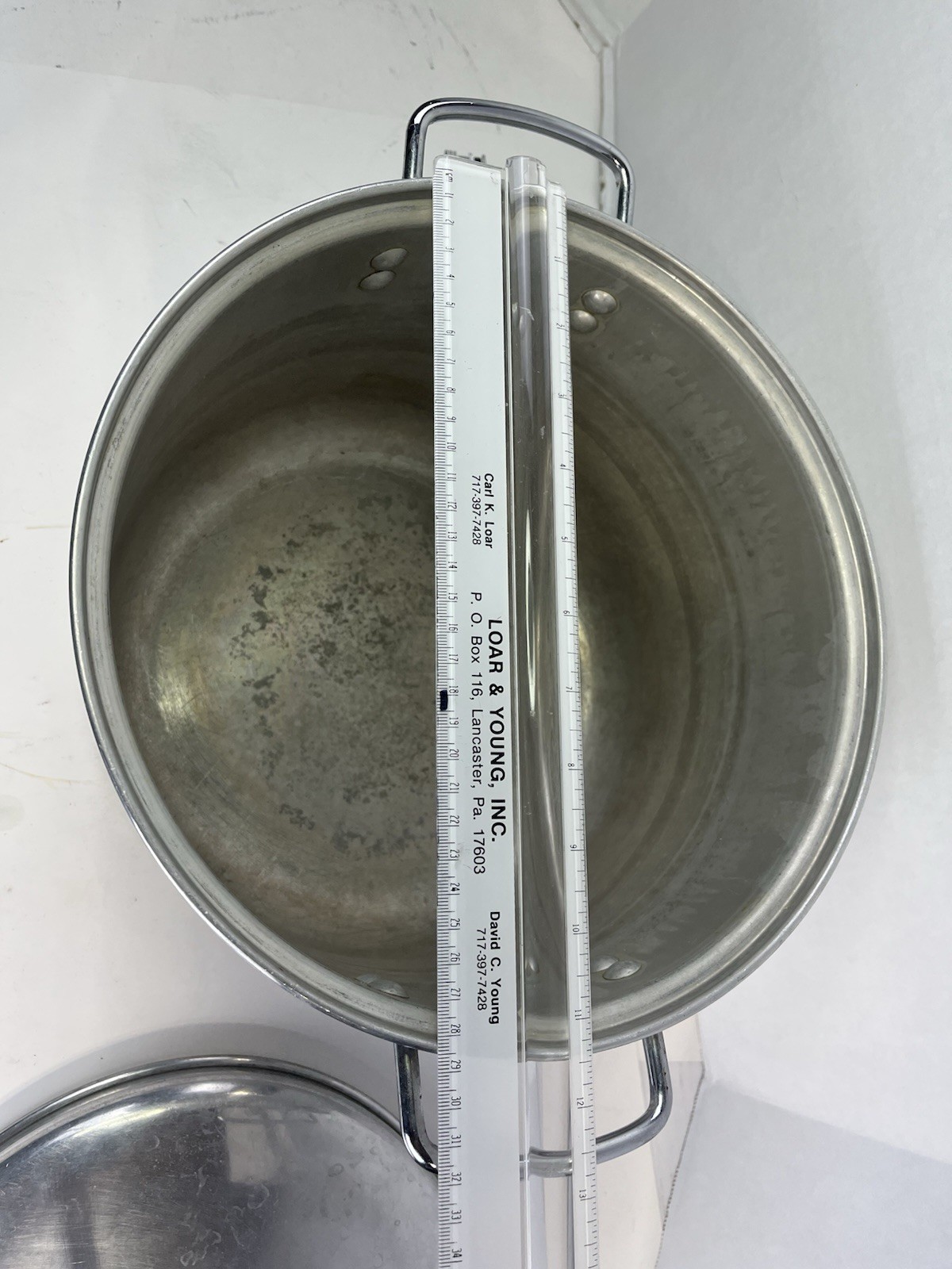 VTG Aluminum Double Handled Stock Pot Large See Pics X B