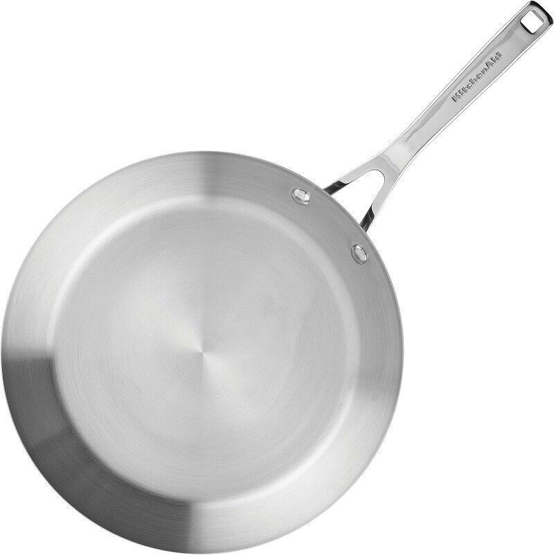 3-Ply Cookware Pots Pans Set W/ Lids Stainless Steel Kitchen Durable 10 Pieces