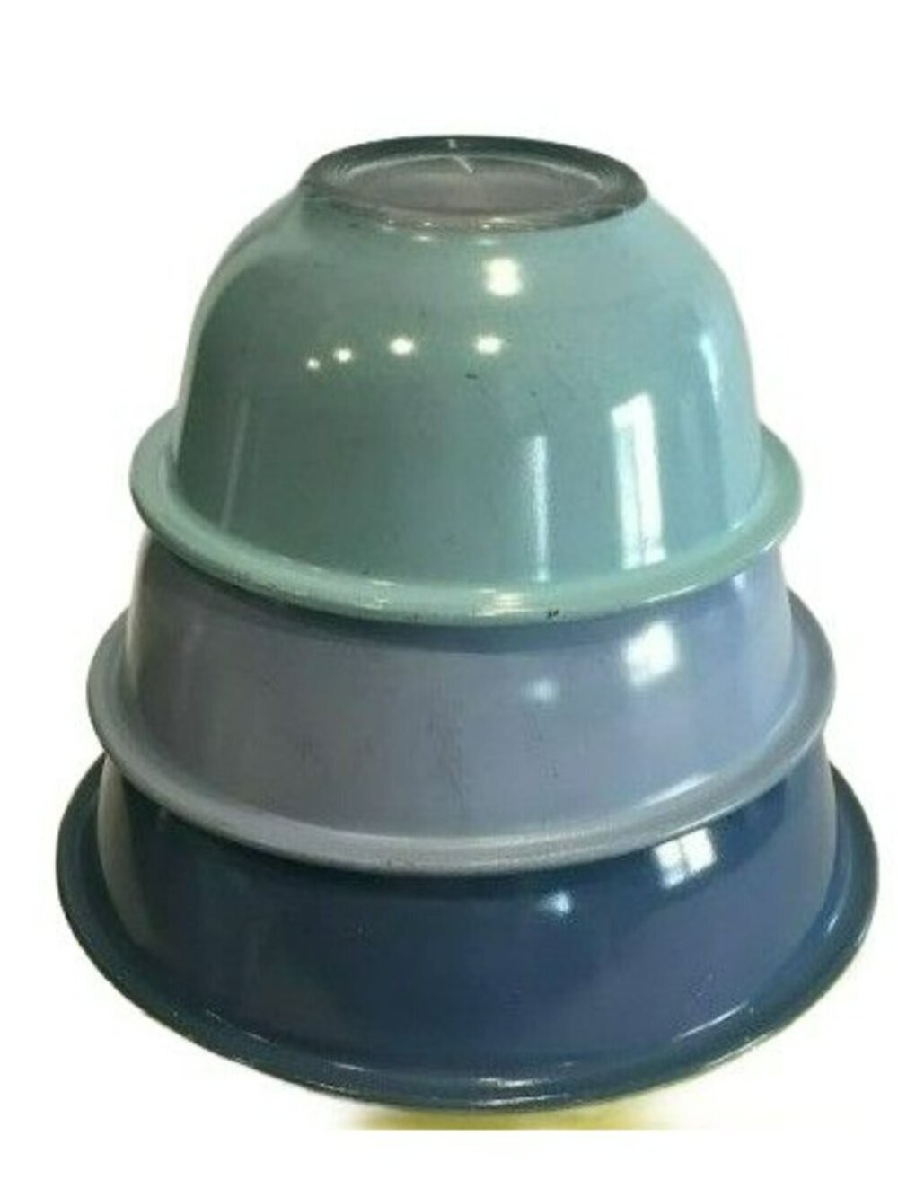 Vintage PYREX Moody Blues Clear Bottom Nesting Mixing Bowls – 322 / 323 / 325