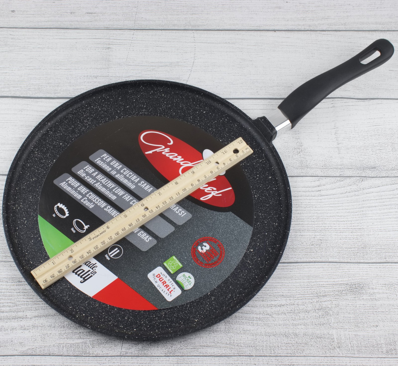 Roch Guss Grand Chef Crepe Griddle Pan Made in Italy Large Size 32 cm