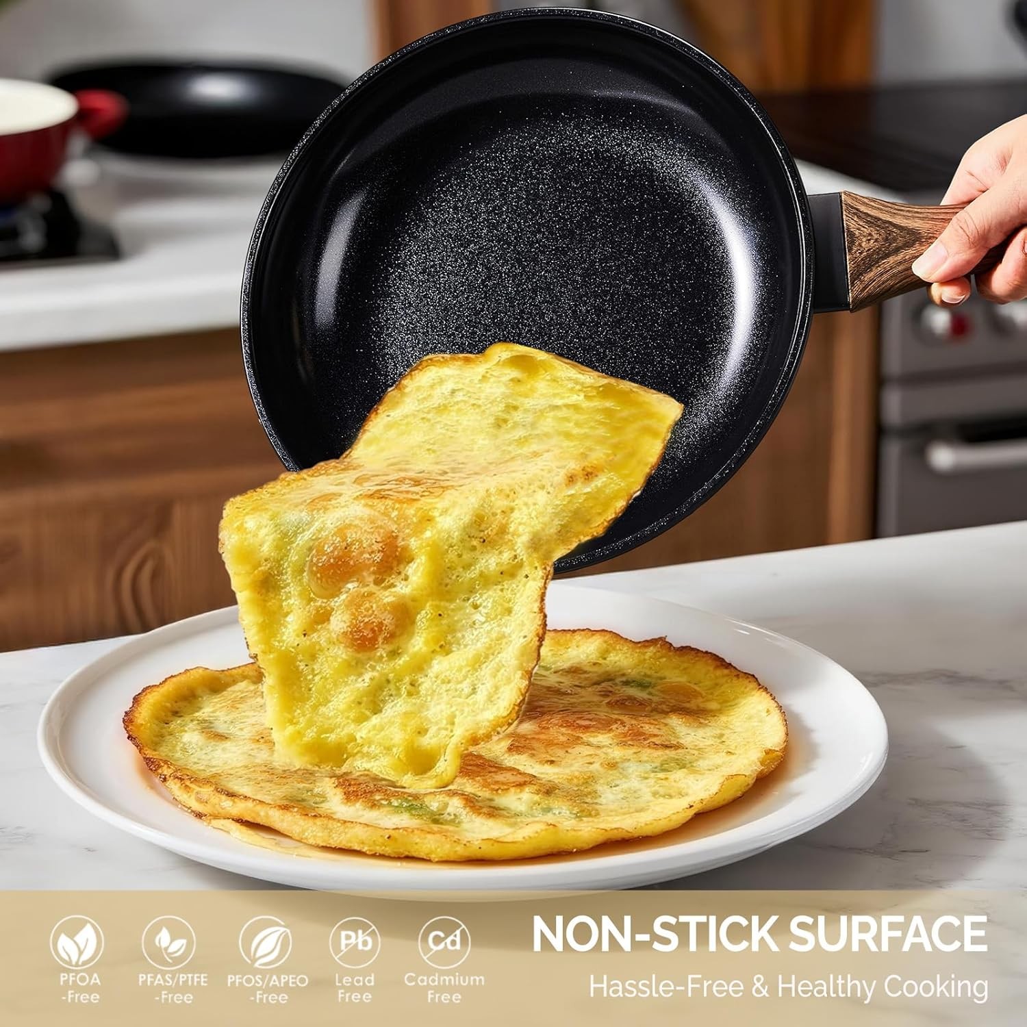 20-Piece Kitchen Cookware Set, Nonstick RV & Apartment Cooking Set Frying Pans