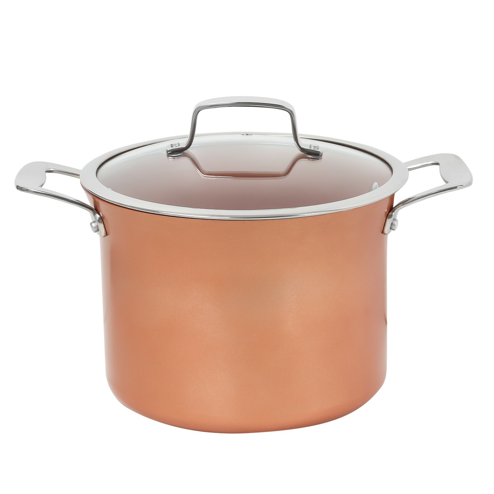 CONCORD 7 QT Large Size Ceramic Coated Stock Pot -Copper- Induction Compatible