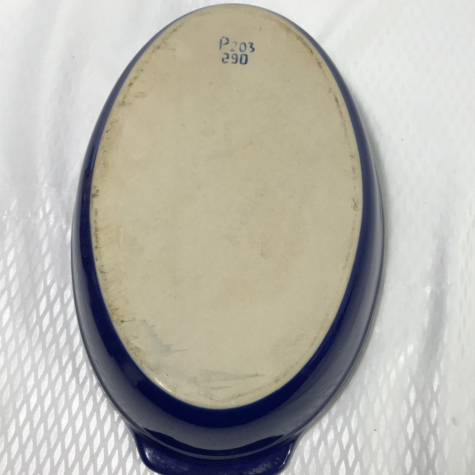 Oneida Glazed Stoneware Cobalt Blue Portugal Baking Dish Casserole 7×10.5
