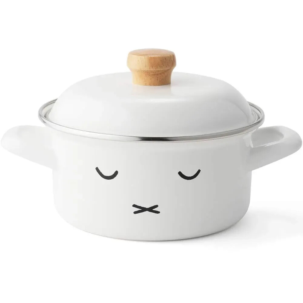 New Fuji Horo Casserole Pot White IH Compatible 15cm Miffy Face From Japan