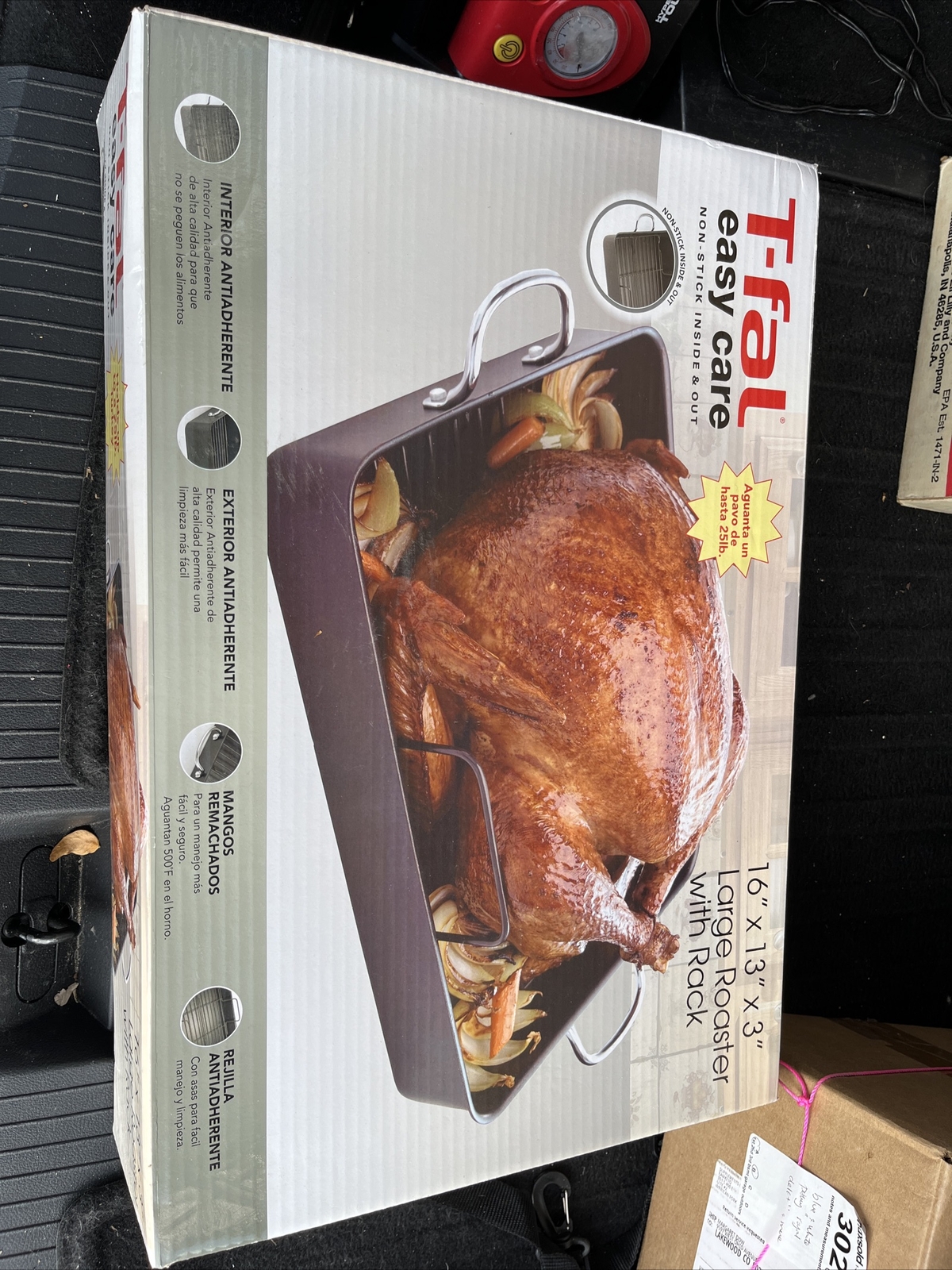 T-fal Roaster Nonstick Inside & Out 16.5″x13.5″x3″ Turkey Roaster w/Rack