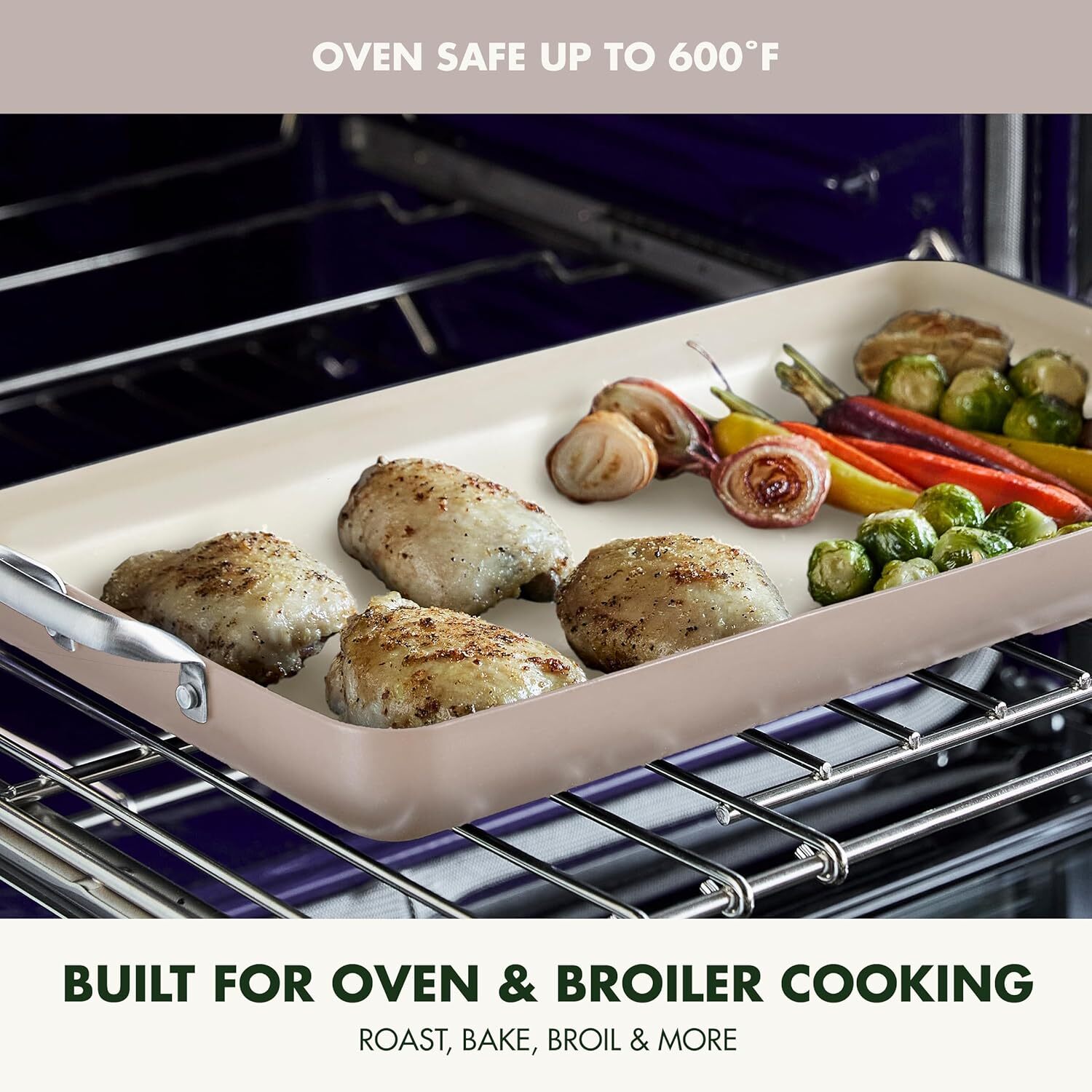 18″ x 11″ Double Burner, Hard Anodized Healthy Ceramic Steel Handles