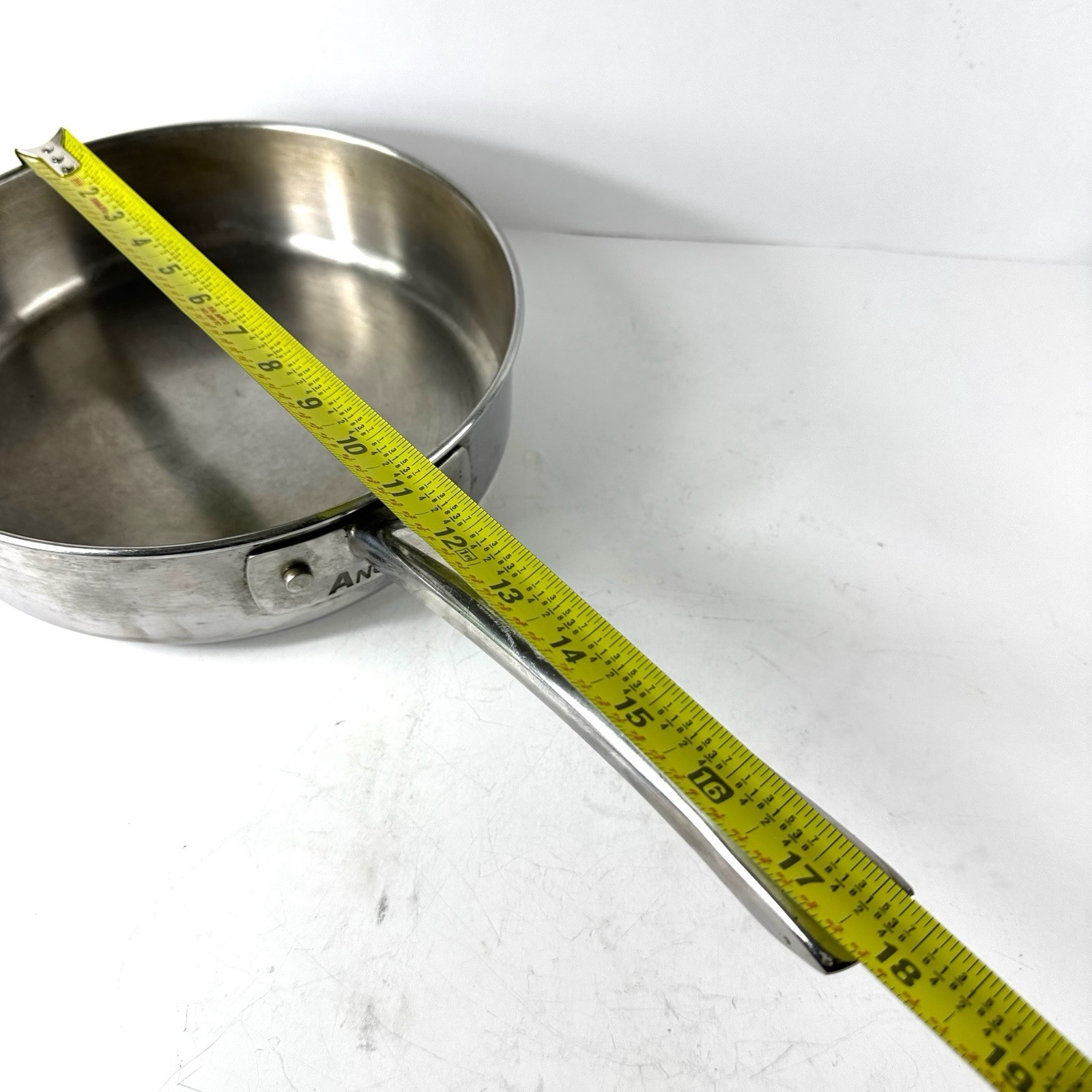 Anolon Sauté Pan 10 Inch Stainless Steel 3 QT 2.8 L Q14T Impact Bonded Even Heat
