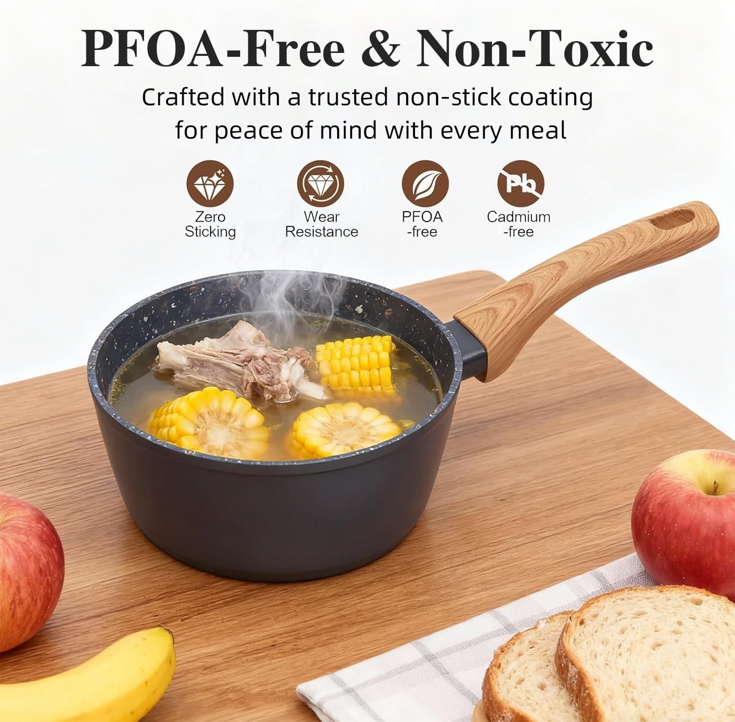 2-Piece Nonstick Cookware Set,10.25 Inch Frying Pan & 1.43QT Saucepan with Li…